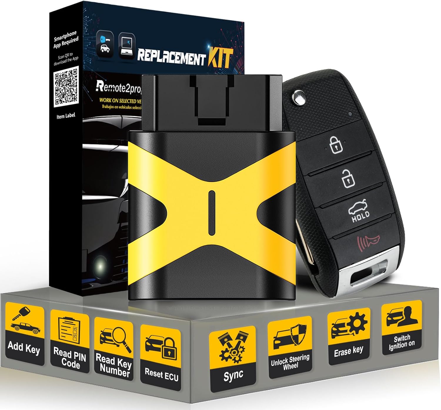 Car Key DIY Programming Kit and Keyless Entry Remote Control Replacement for 2014 2015 Kia Optima/2014-2016 Sportage with FCC: NYODD4TX1306-TFL (4 BUTTON/NYODD4TX1306-TFL)