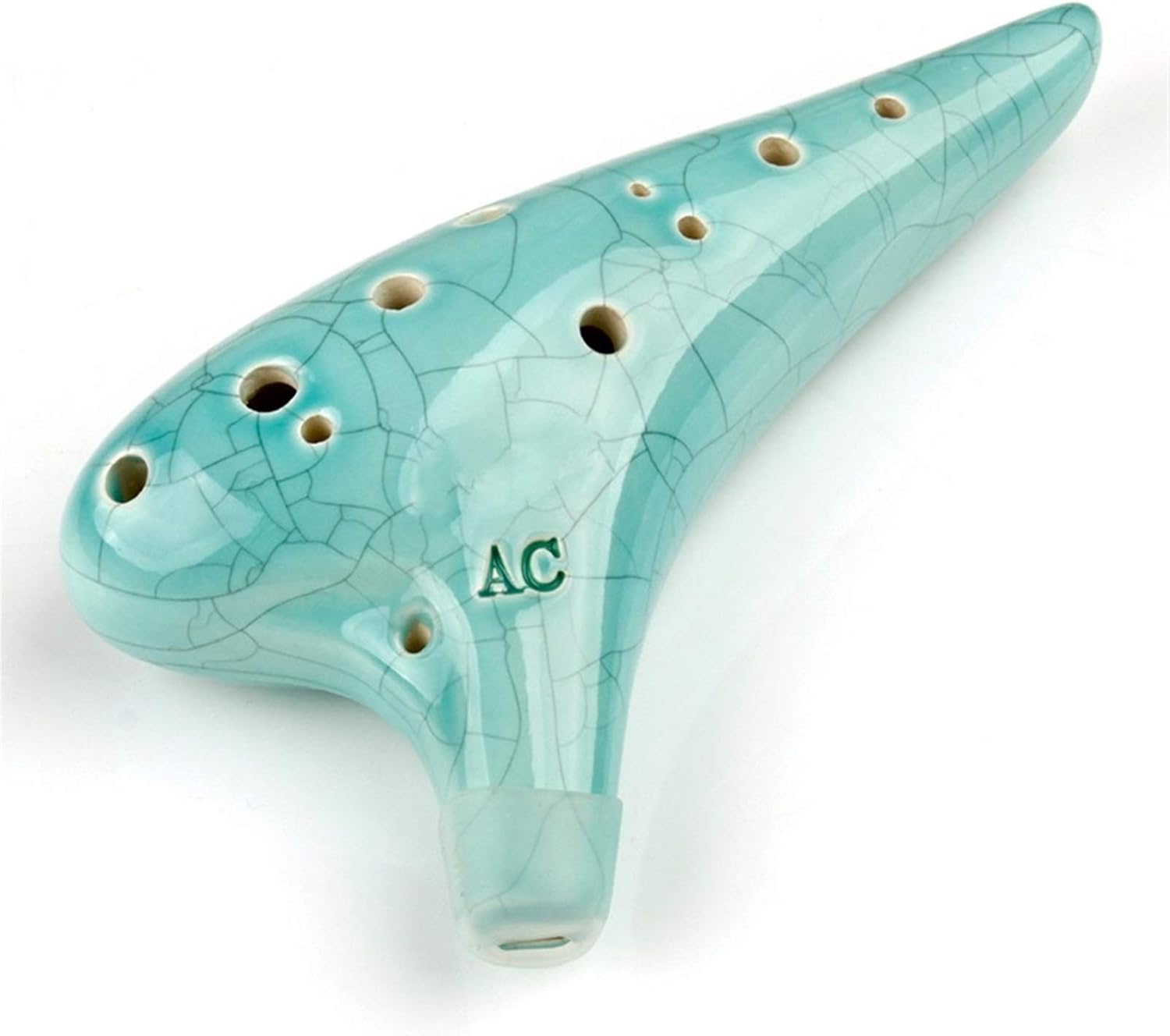 Alto C 12 Holes Ocarina Light Blue Special Music Instruments Chinese Woodwind Instrument Flute(Color:Ocarina with Bag)
