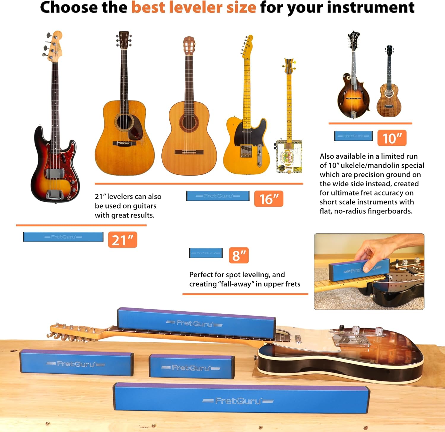 FretGuru Sanding Beam Fret Leveler (16
