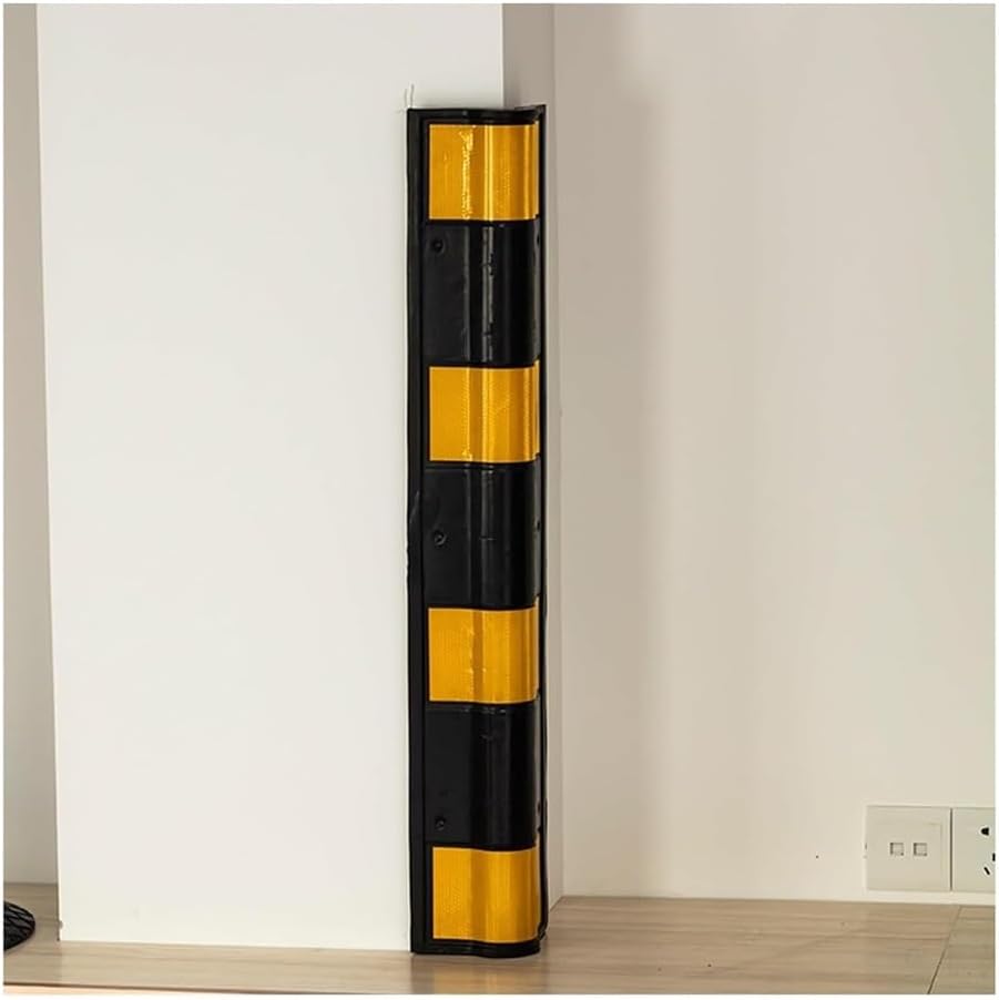 Wall Corner Protectors, Car Parking Protector, Rubber Corner, Arc Column with Reflective Strip Wall Guards(5pcs-100cm)