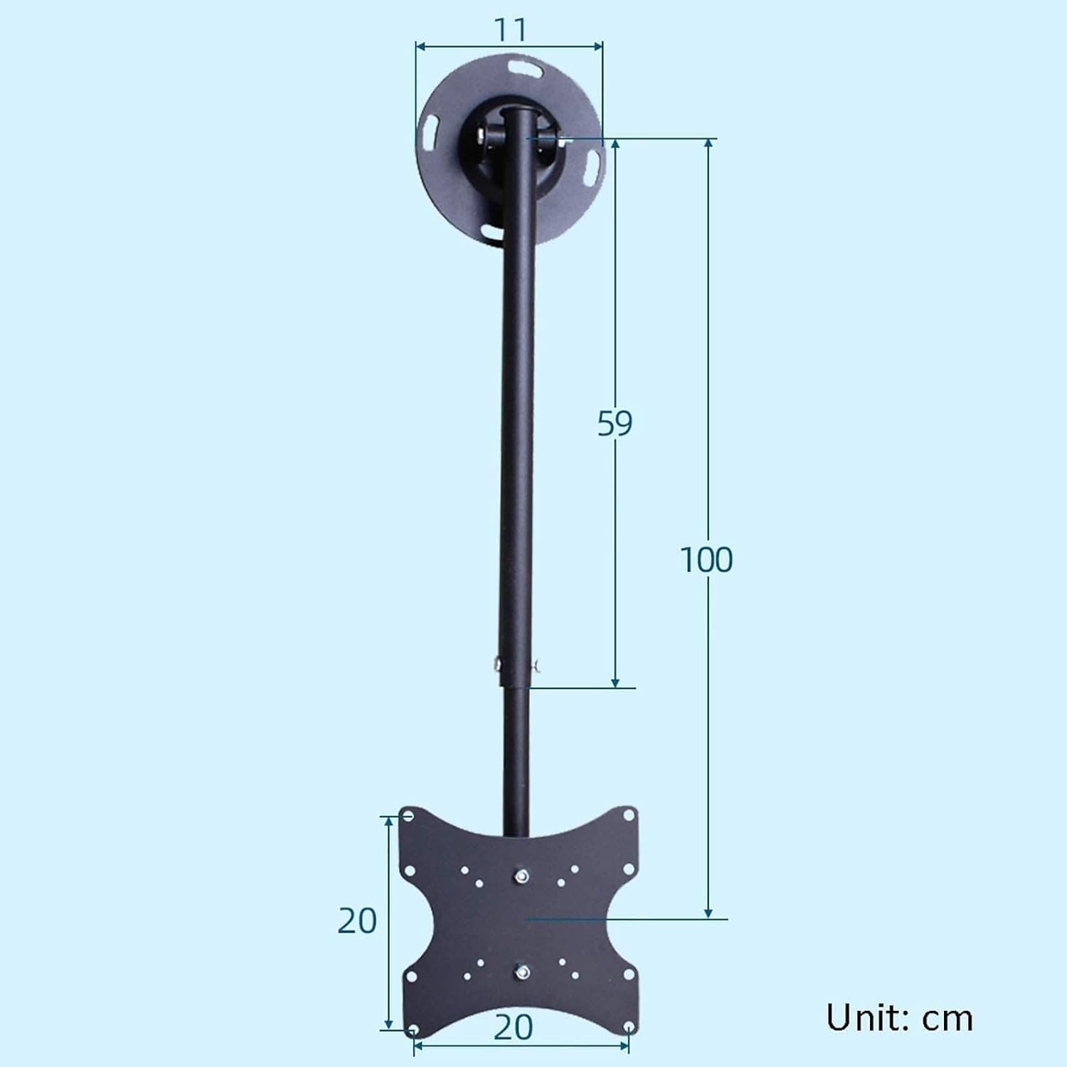 TV Wall Mount Ceiling Mount Flip Down - Tilt Swivel Telescopic Bracket Ceiling TV Mount, Fits Most 13