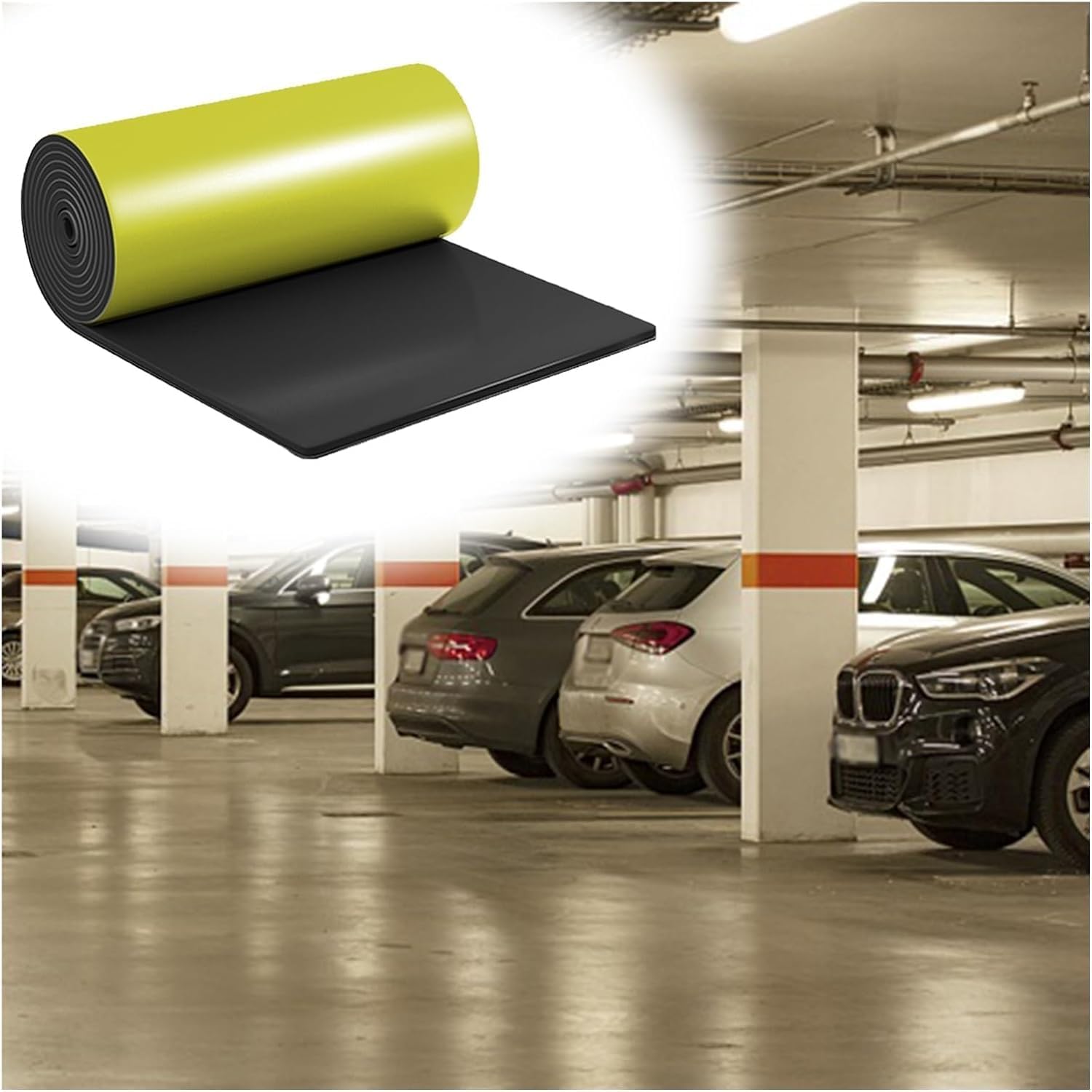 Garage Wall Protector Car Door Sill Guards, Garage Wall Guards, Parking Lot Protective Wall Guards, for Parking Garage Warehouse Parking Lot for Parking Garages(Color:Yellow-Thick 1cm,Size:10m)