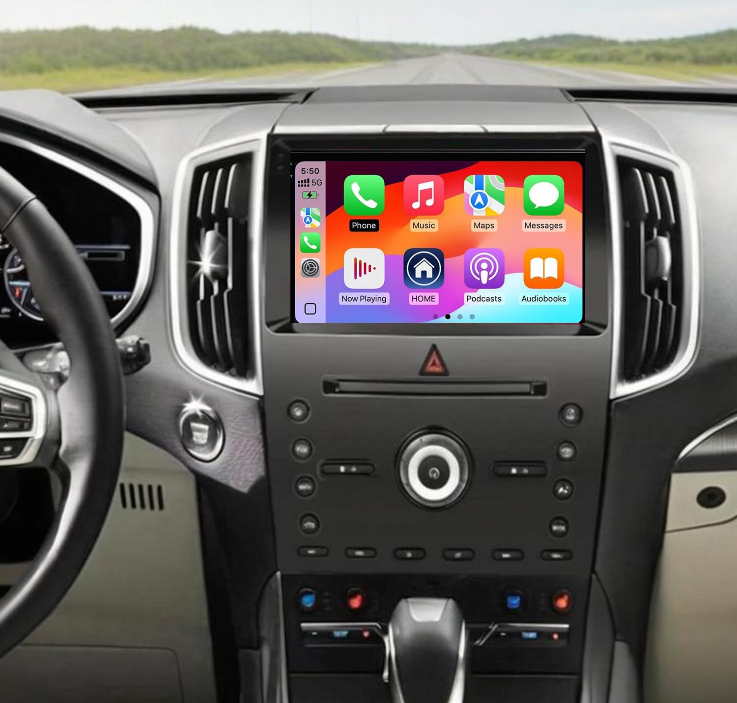 Car Radio Stereo for Ford Edge F150/F250/F350 2010-2015 with Carplay and Android Auto,9 inch Touch Screen Android Car Stereo WiFi GPS Navigation Steering Wheel Control + Backup Camera-2+32G