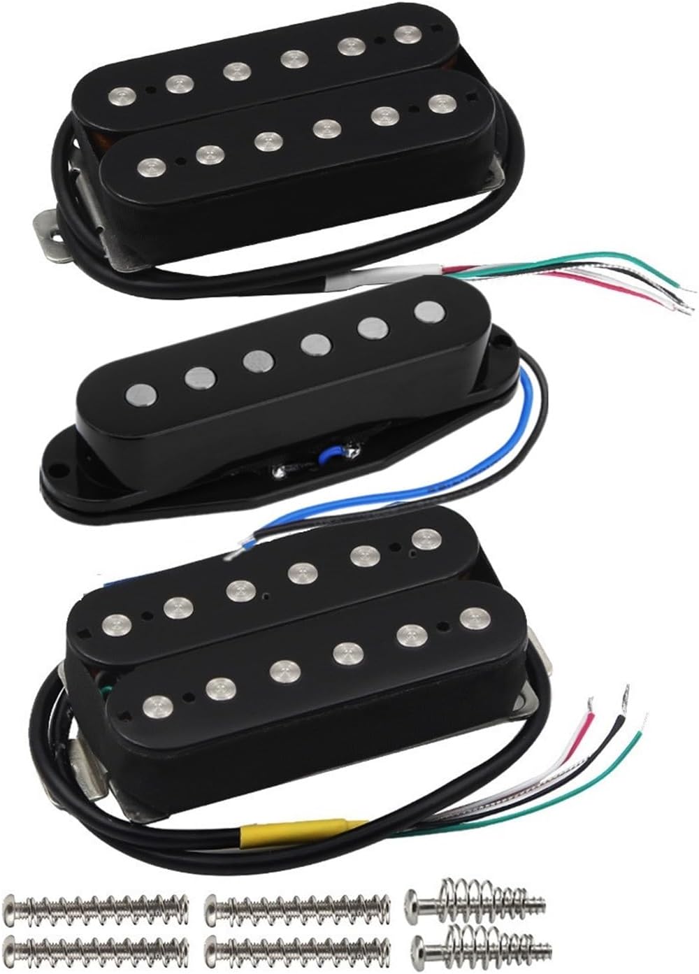 HSH Alnico 5 Electric Guitar Humbucker and Single Coil Pickup Set for Guitar Parts Guitar Replacement Parts (Color : BK)
