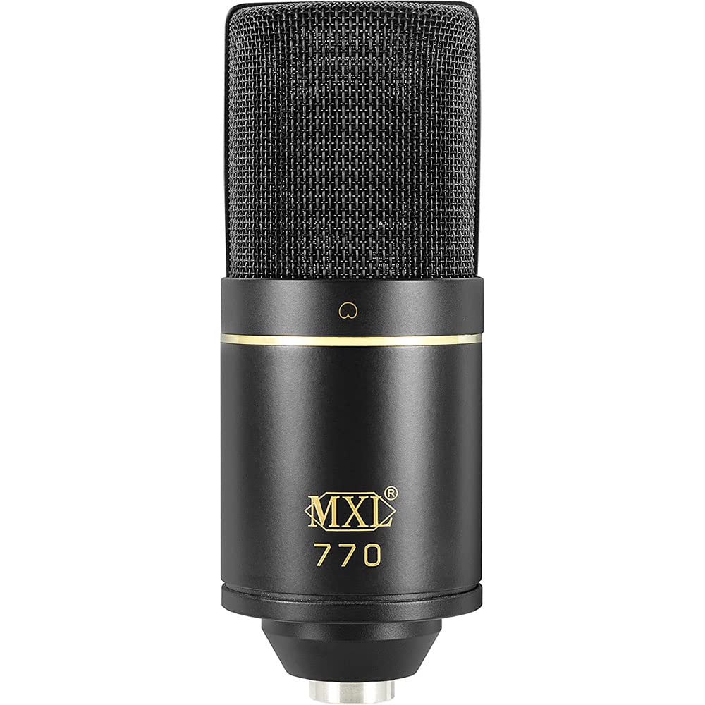 MXL 770 Multipurpose Cardioid Condenser Microphone (Black) Bundle HX9 Over-Ear Studio Pro Headphone
