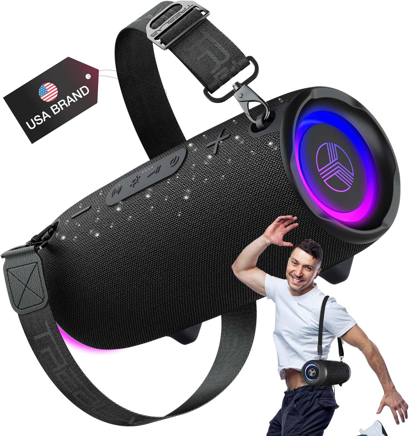 TREBLAB Ultra Loud Wireless Speaker - 60W Stereo Sound with Deep Bass, 20H Playtime, Powerbank, Waterproof, Loudest Portable Bluetooth Speaker for Home, Outdoor Party, Beach, Work, Travel, HD-Max