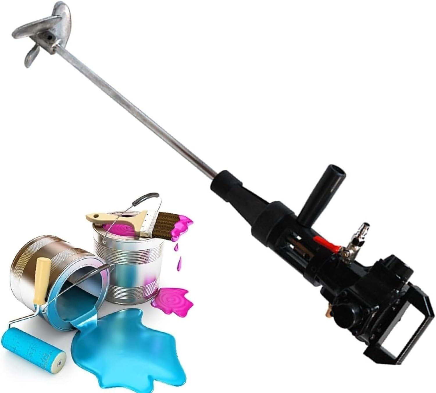 Hand held Pneumatic Paint Mixer Stainless Steel Mixer Blade Ink Mixer Machine 5 Gallons Pneumatic Agitator
