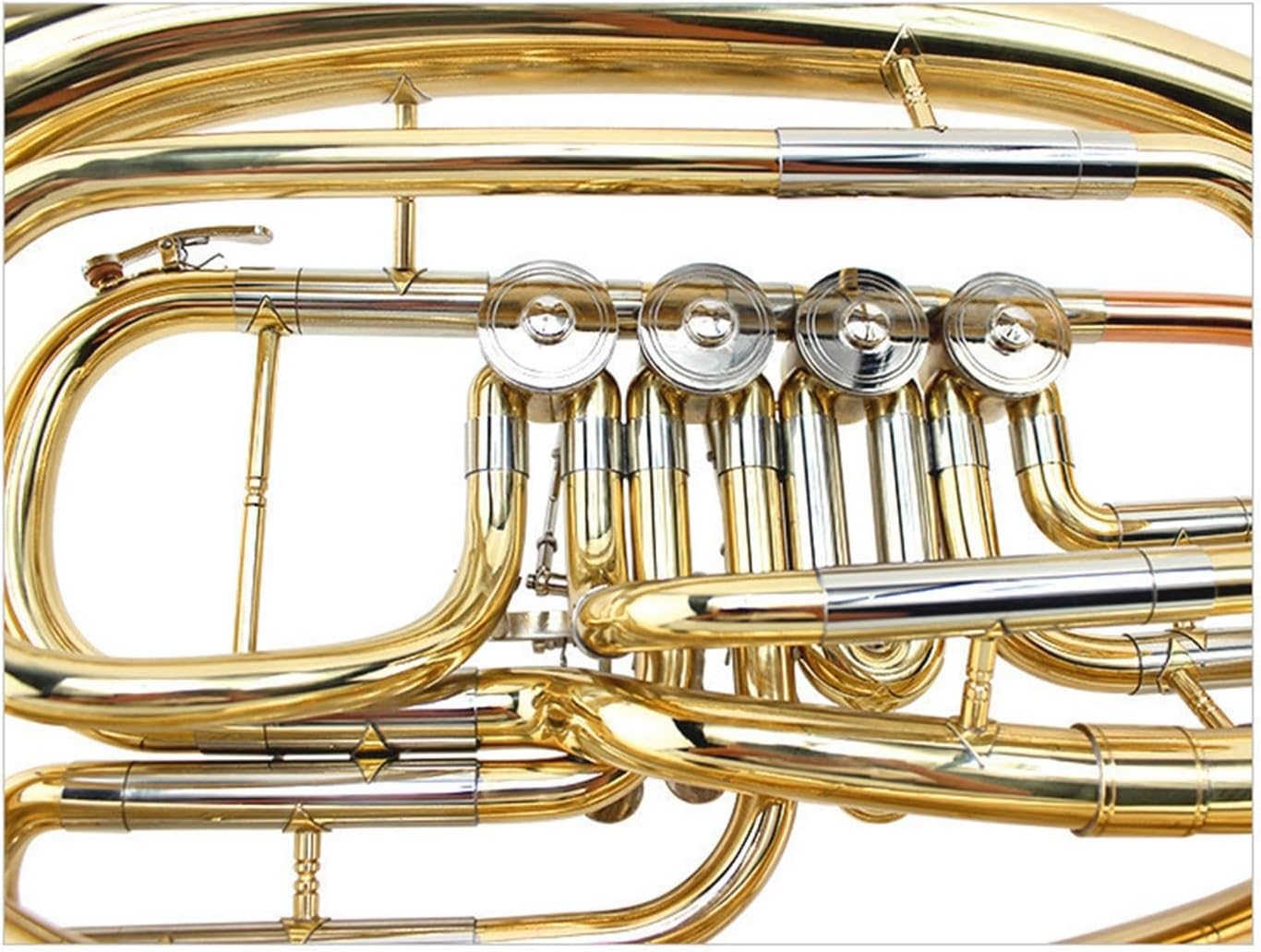 Beginner euphonium 4 Flat Keys B Flat Bass Horn Four Flat Keys Large Horn Phosphor Bronze Brass White