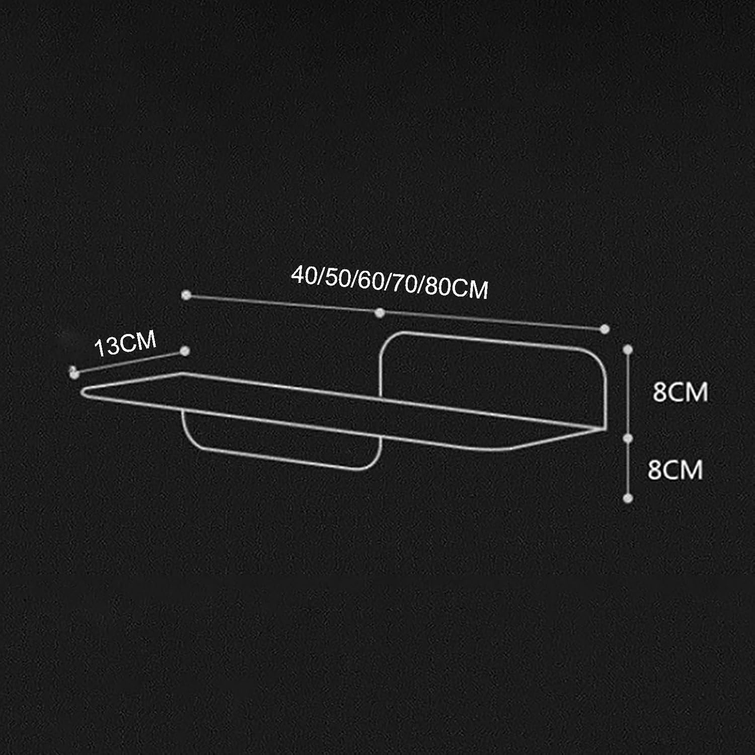 Decorative Floating Shelf,Stylish Heavy-Duty Modern Bookshelf for Living Room Kitchen Office Bedroom Bathroom, L-Shape Wall Shelf (Color : White, Size : 40x13x16cm)