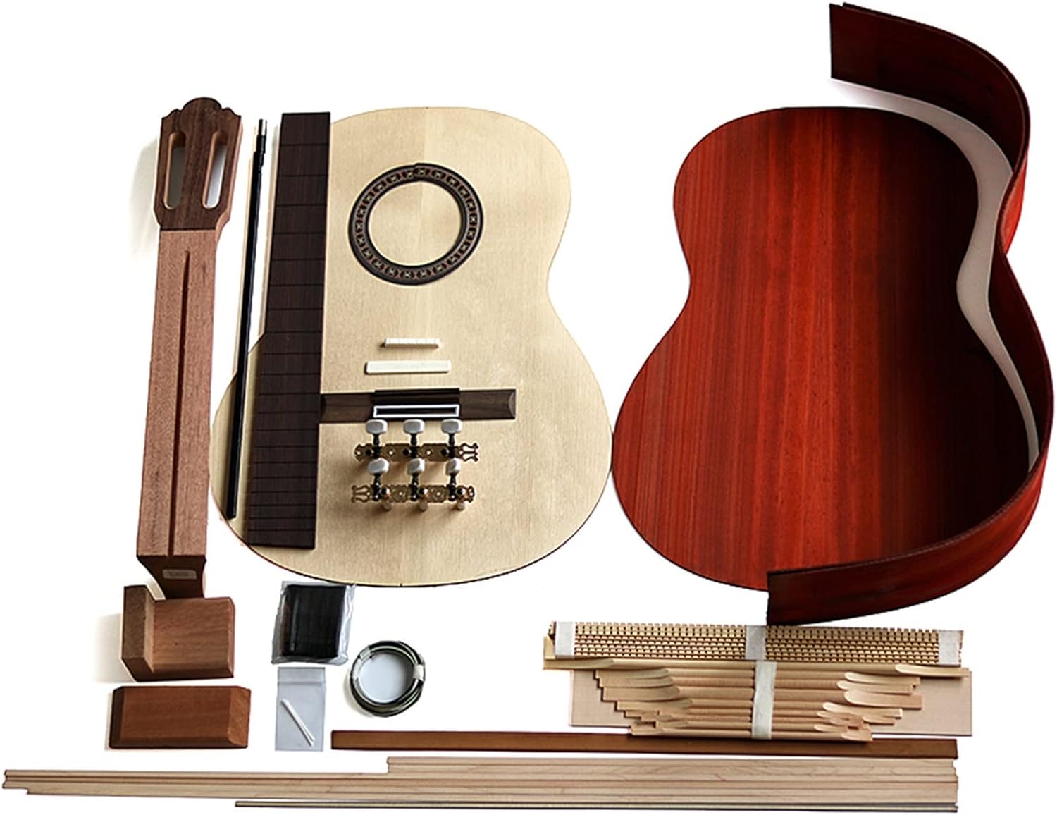 Classical Guitar Back and Side Board Veneer Spruce Surface Production Material Combination Set Unfinished Guitar Body (Color : 2)