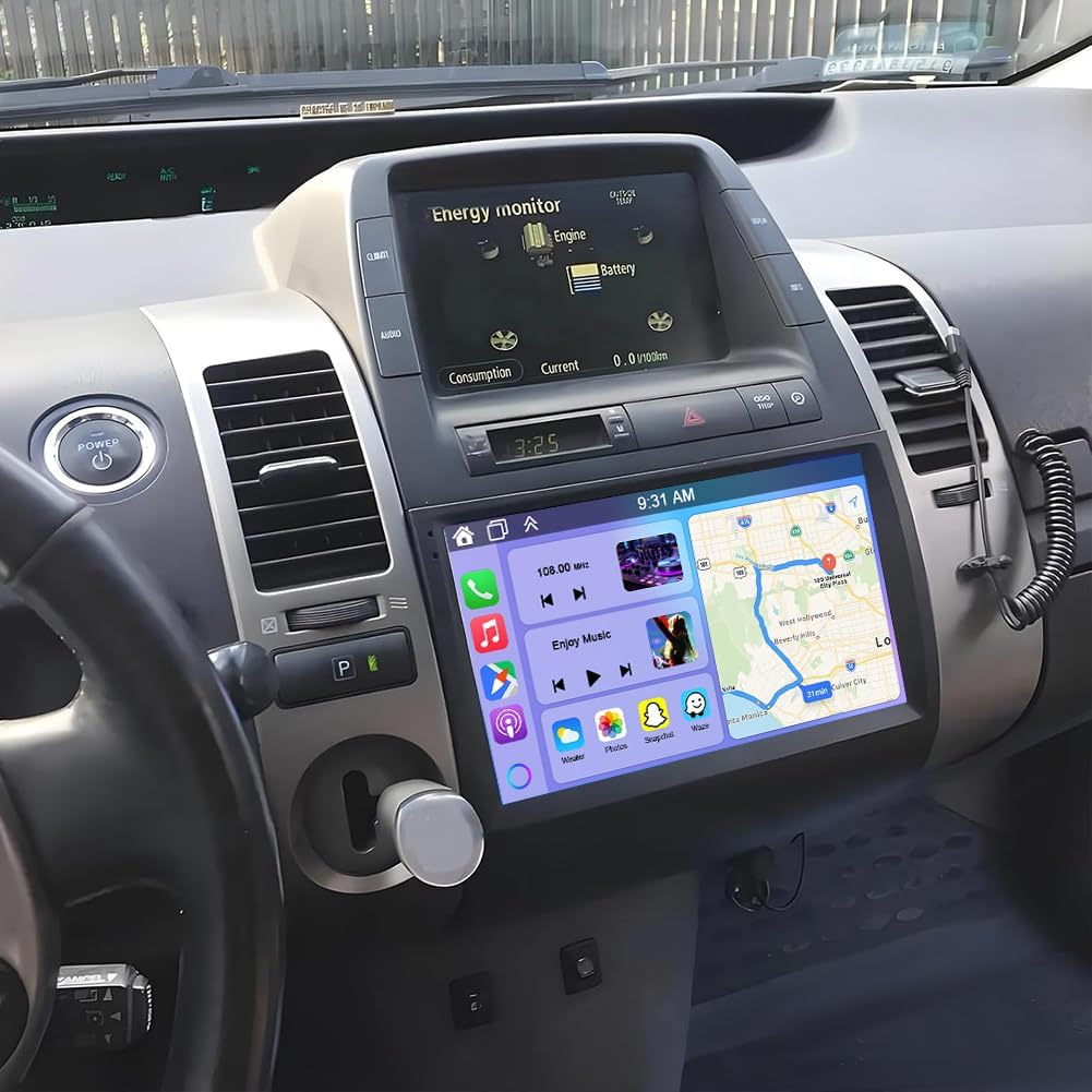 Double Din Car Stereo for Toyota Prius 2003-2009 w/Wireless Carplay & Android Auto, 9 Inch IPS Touch Screen 2G+32G Android 13 Car Radio Receiver GPS Navigation Bluetooth WiFi AHD SWC BT Backup Camera