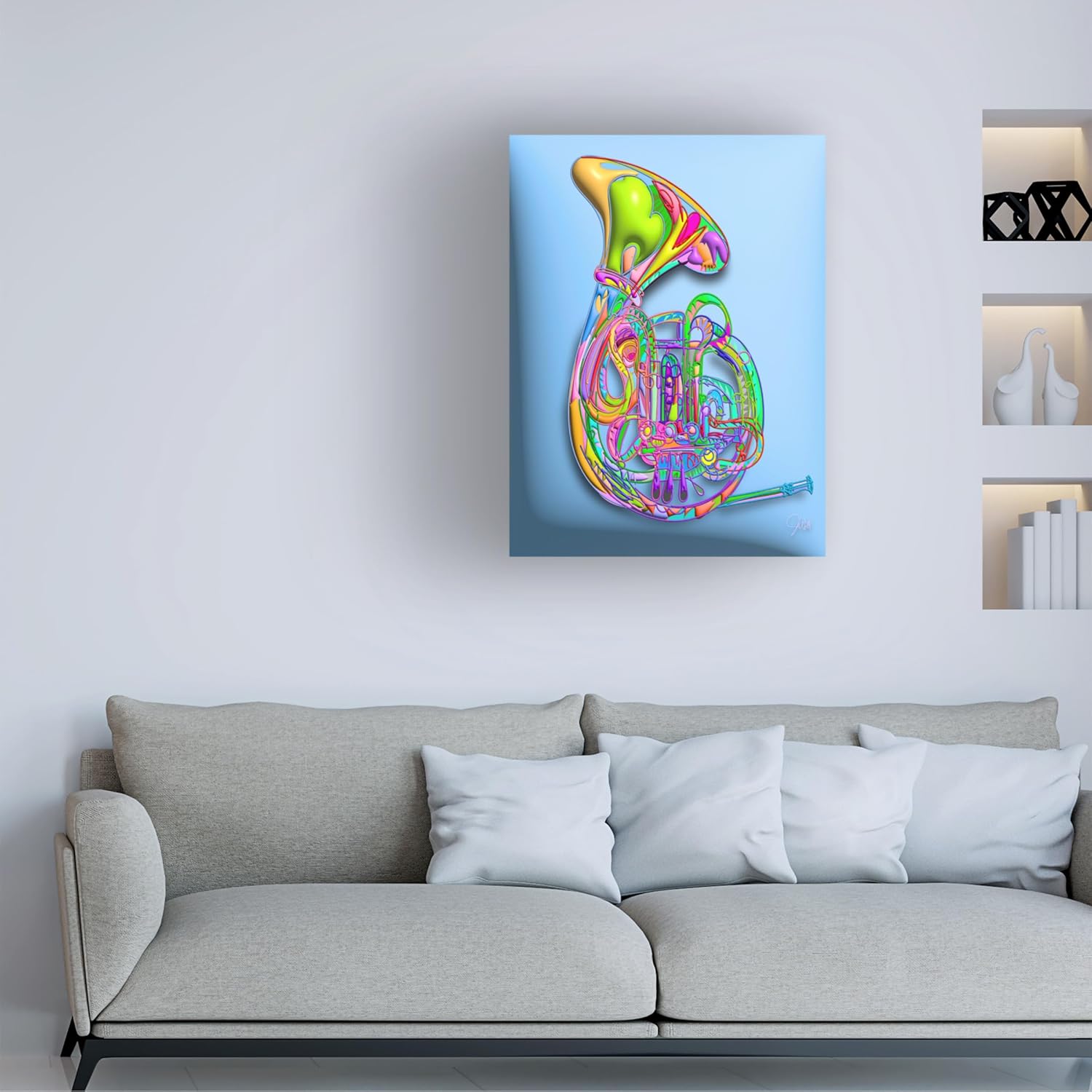 Trademark Fine Art Canvas Wall Art - Takun Williams 'French Horn' Wall Art for Living Room, Bedroom, or Office Décor