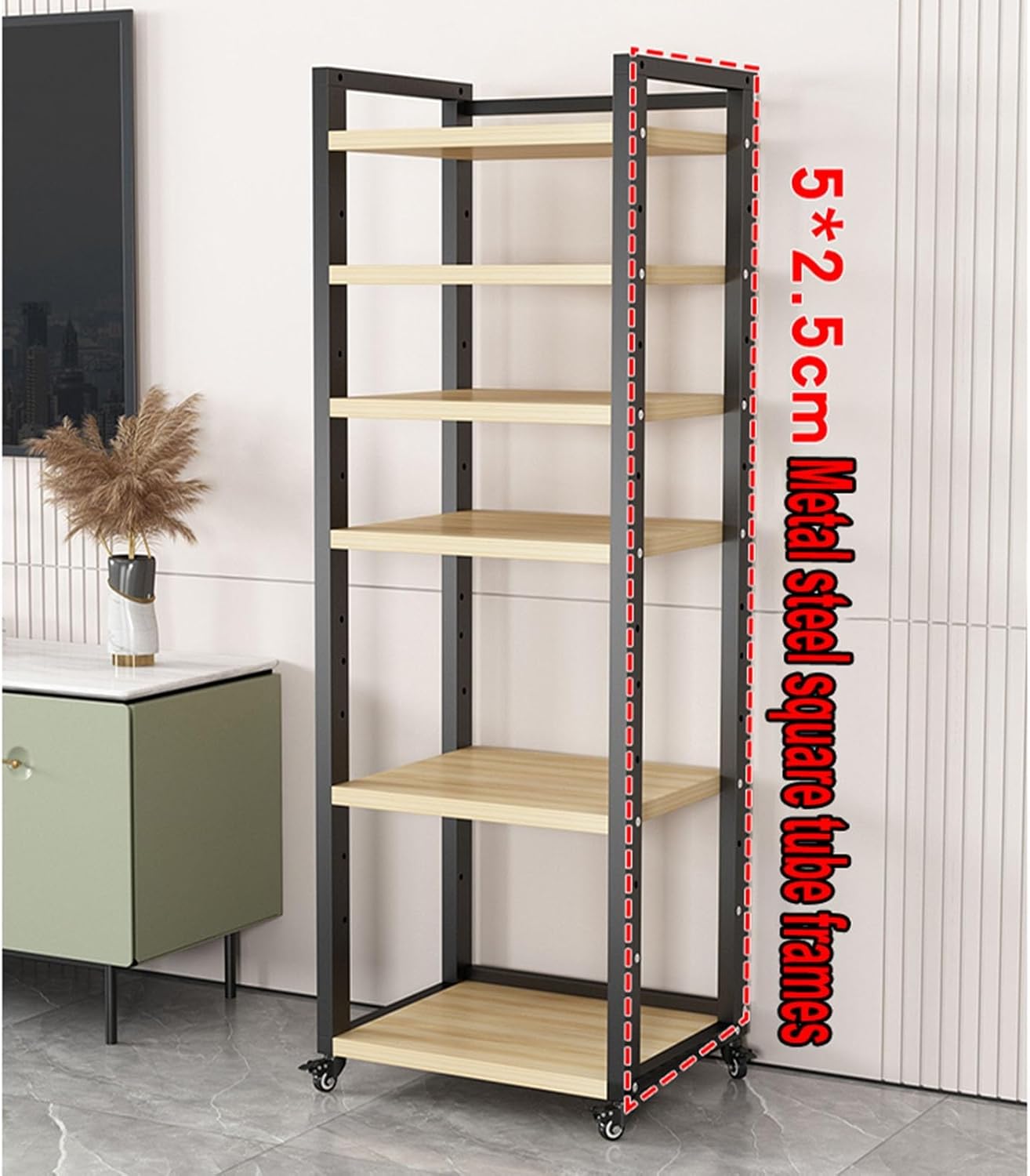 Movable Media Stand 5/6/7/8-Tier AV Component Cabinet Media Stand, Corner TV Stand Stereo Rack Audio Tower