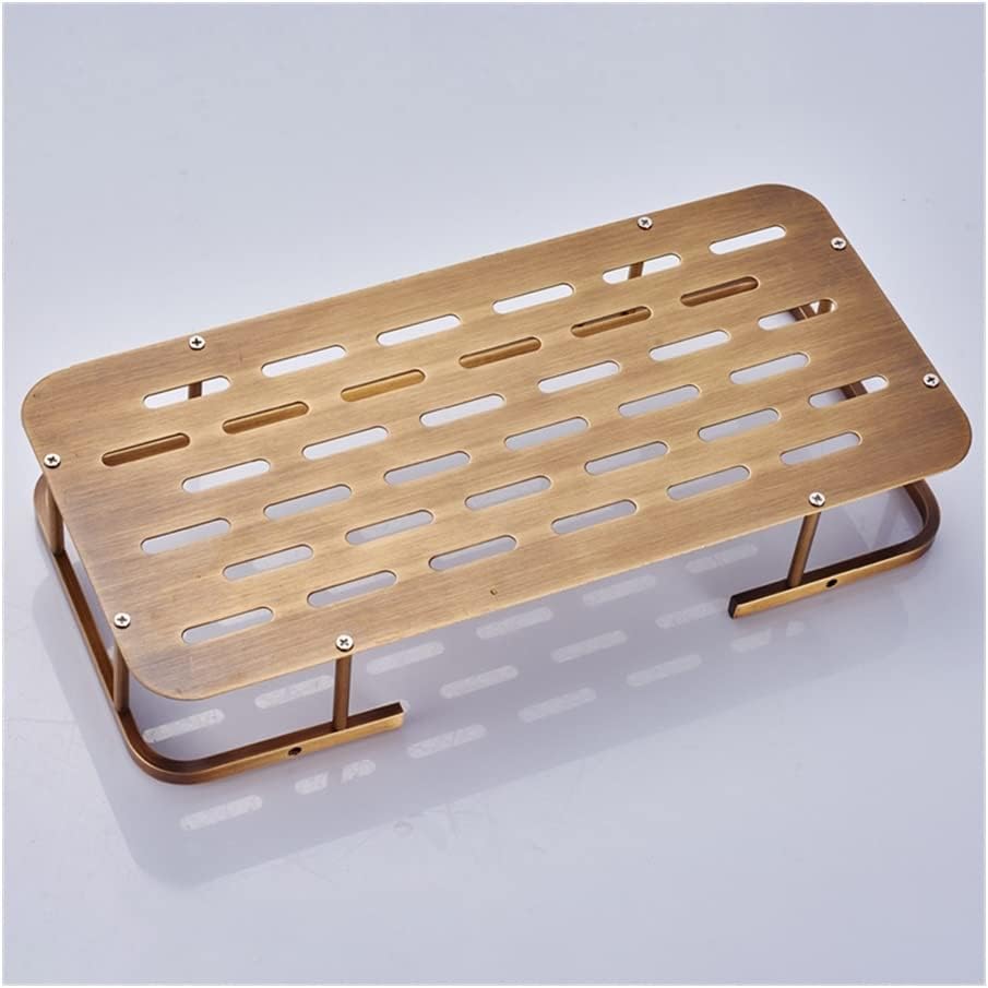 Corner Shower Caddy Bathroom Shelves, Antique Copper Double Wall Mount Corner Shower Shampoo Soap Cosmetic Storage Shelf Shower Organizer (Color : D)