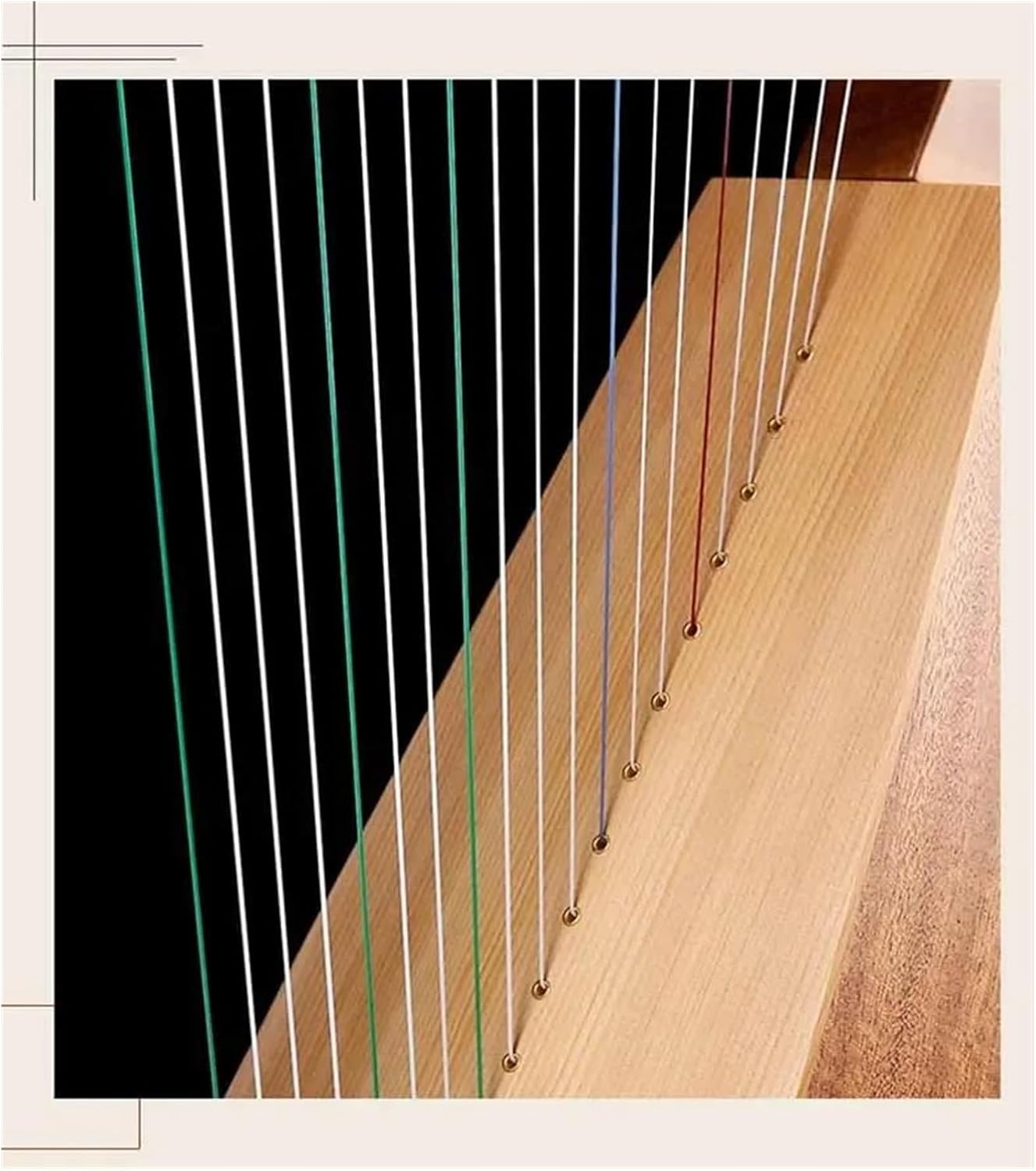 Lyre Harp Set Wooden 15 String Harp Rare Musical Instrument Professional Portable Harp Musical Instrument Accessories(19 Strings2)
