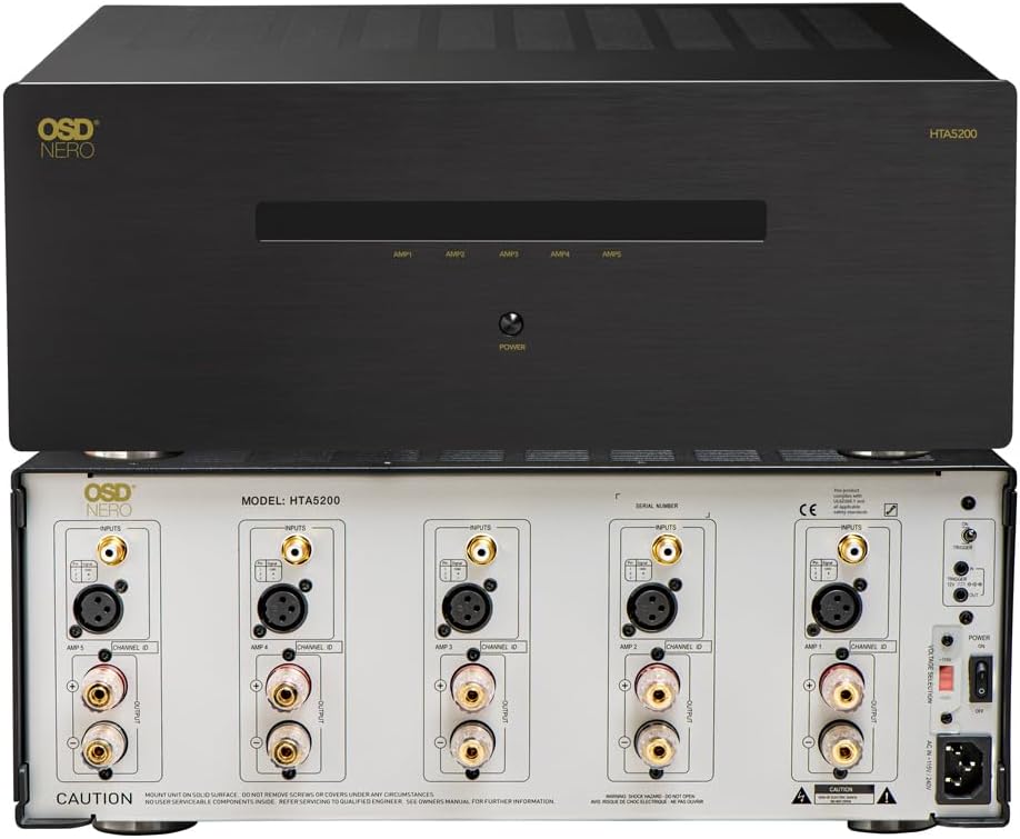 OSD Audio Nero HTA5200 Multi Channel (5X) 210W/Ch Home Theater Amplifier