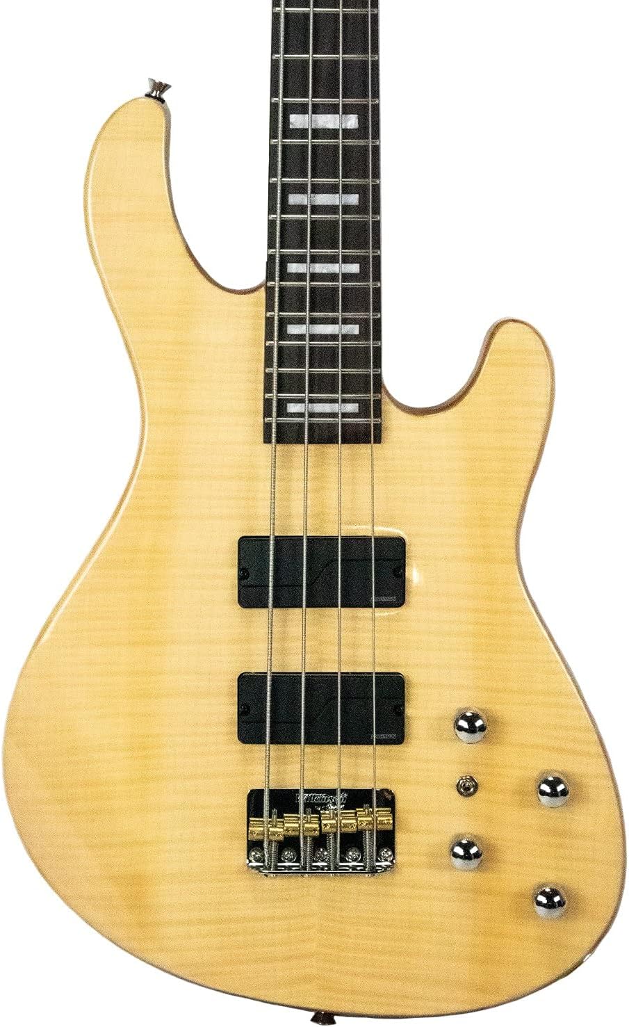 Sawtooth Mod24 Series Natural Flame Maple 24 Fret Electric Bass Guitar