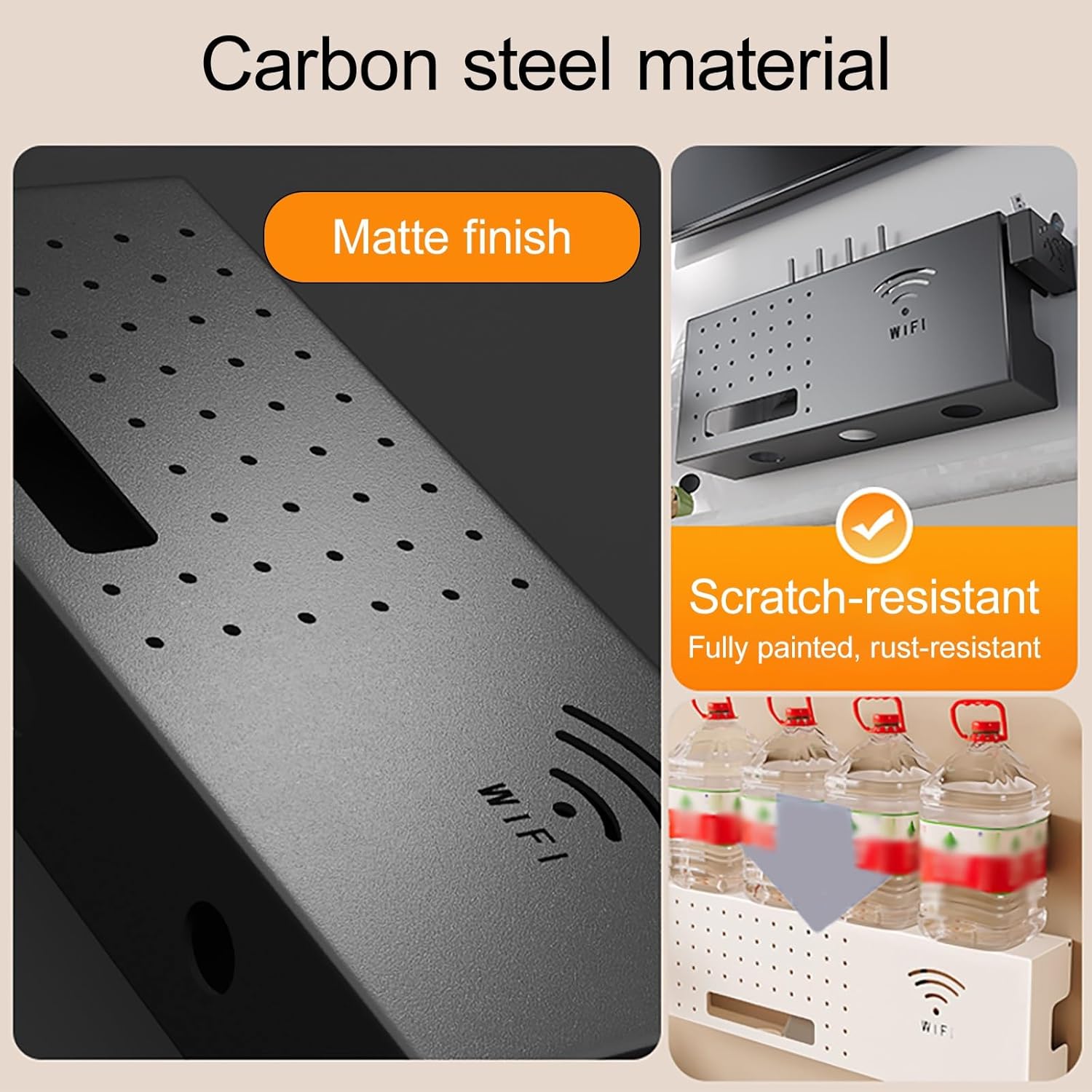 WiFi Router Hidden Box, Wall Mount WiFi Router Storage Box, Home Media Storage Cabinet, Organized Power Strip Cable Management Hider Rack, for Office and Home(White,40 * 10 * 20cm/16 * 4 * 8in)