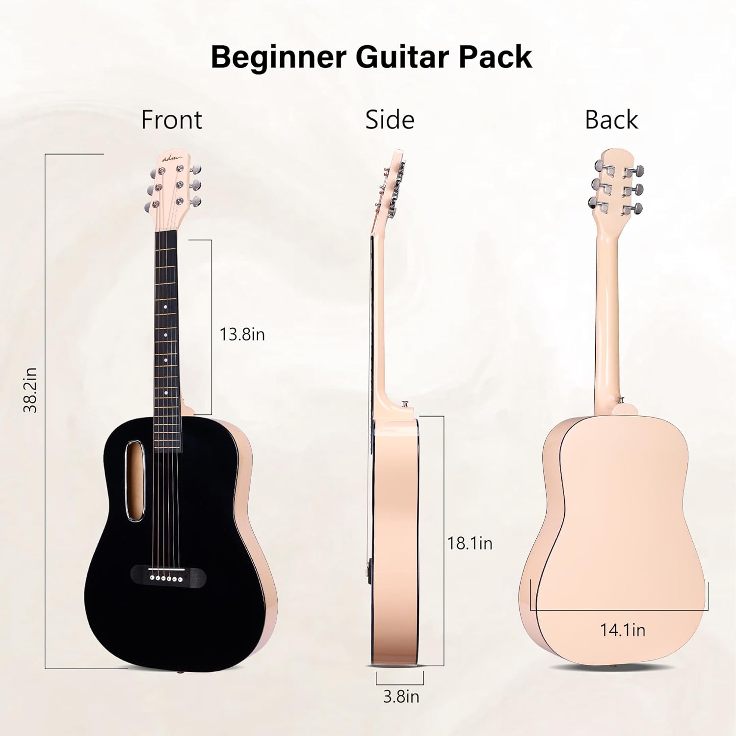 ADM Acoustic Guitar Kits for Beginners Adults - 38