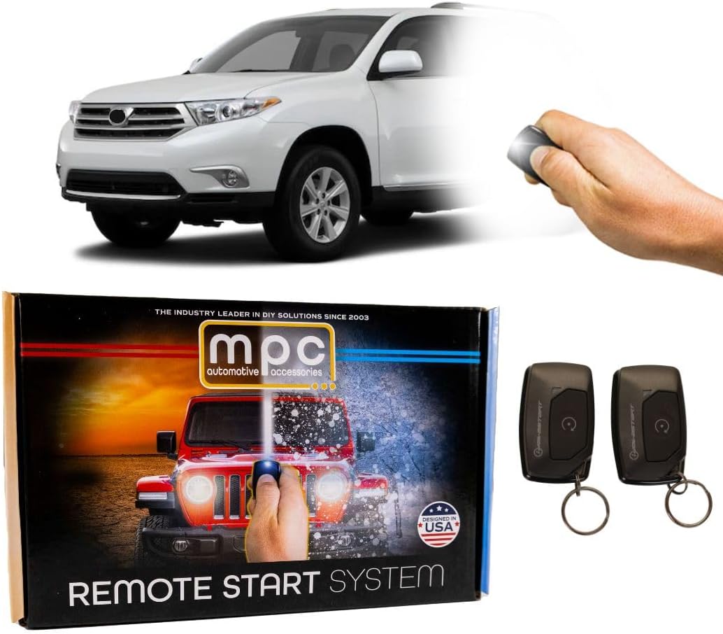 MPC Remote Start Kit Compatible with Toyota Highlander 2010-2013 Hybrid (G-Key) || 2-Way Long Range Remotes || Plug-in T-Harness || USA Tech Support