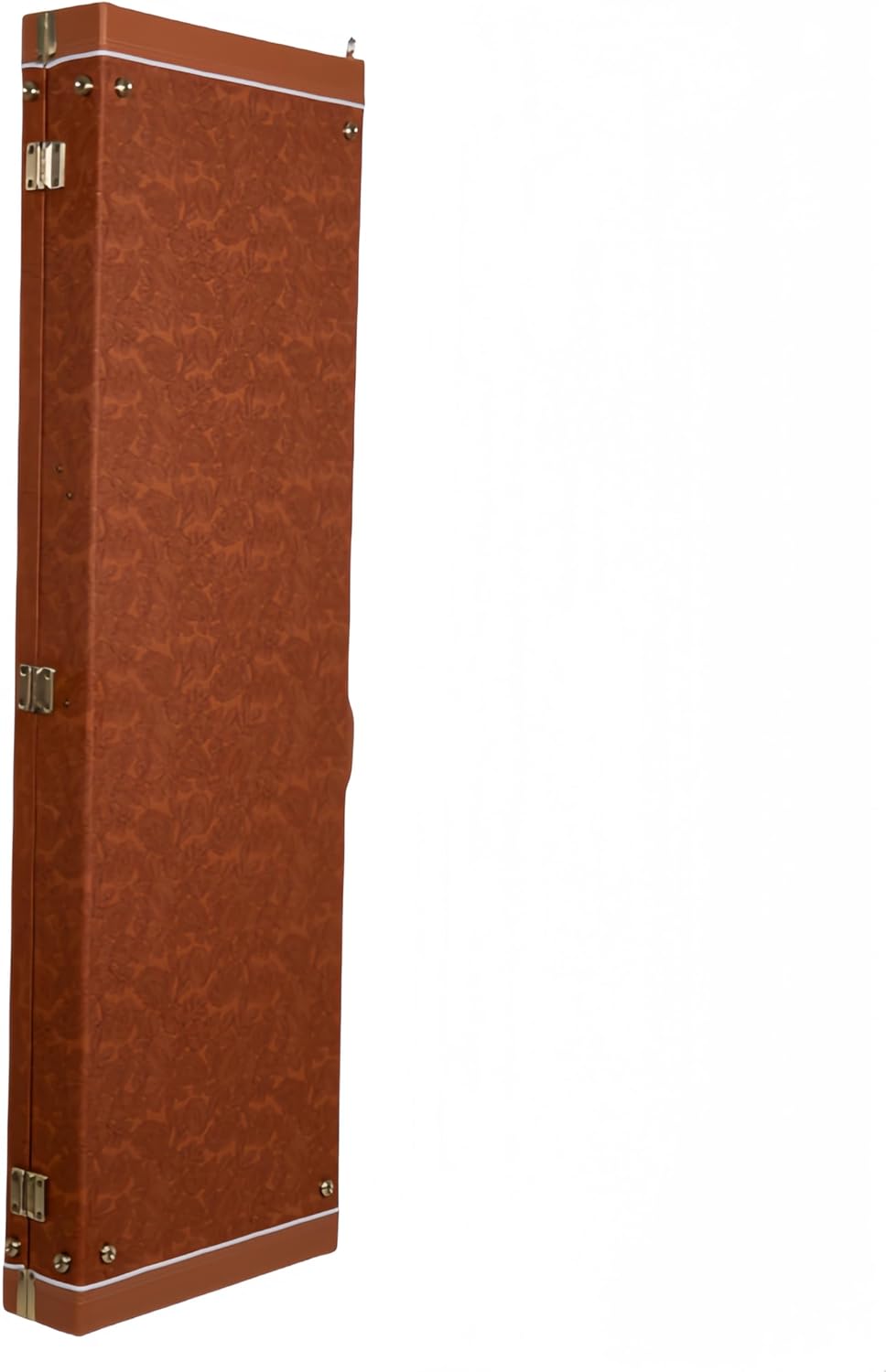 Crossrock Relief Series Bass Guitar Case for Fender Precision & Jazz | Carved Red Wood Finish, Ivory Plush Interior, Lock – Premium Wooden Hardshell