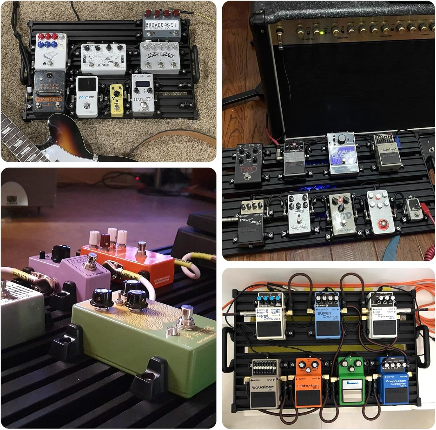 GUITTO Guitar Pedalboard - No-Strap Guitar Pedal Board Aluminum Alloy with Carry Bag No Residue (GPB-03 Large)