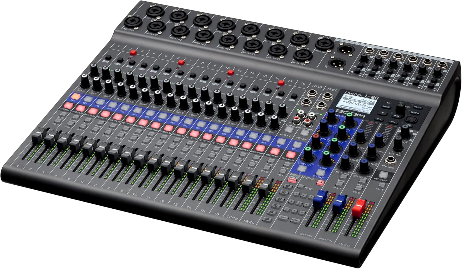 Zoom LiveTrak L-20 Digital Mixer & Multitrack Recorder Bundle with CBL-20 Carrying Case