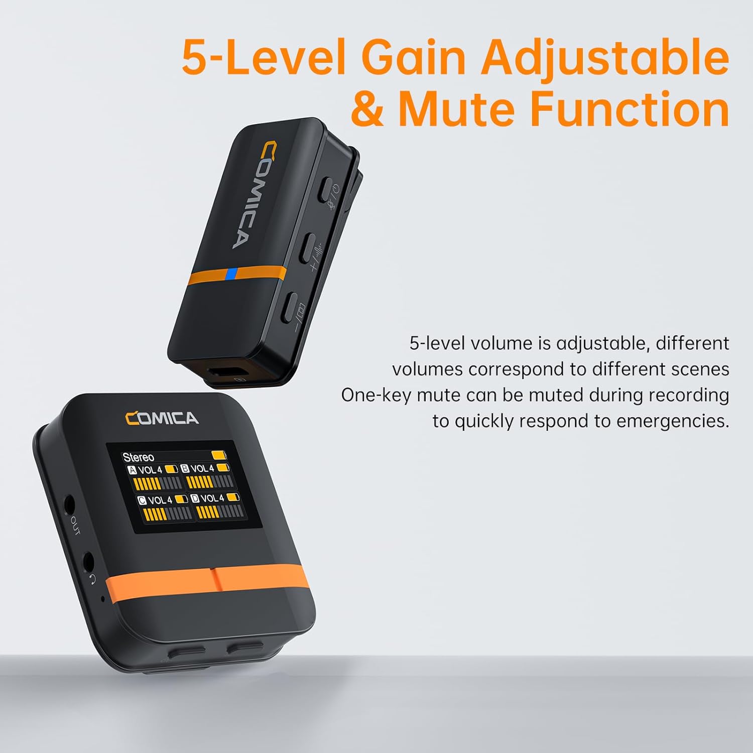 COMICA Vimo Q 4-Channel Wireless Lavalier Microphone for iPhone, Android, Camera, Lapel Microphone Wireless with 4 Audio Tracks Output, Noise Cancellation, 656ft Range, Lav Mic for Podcast, Vlogging