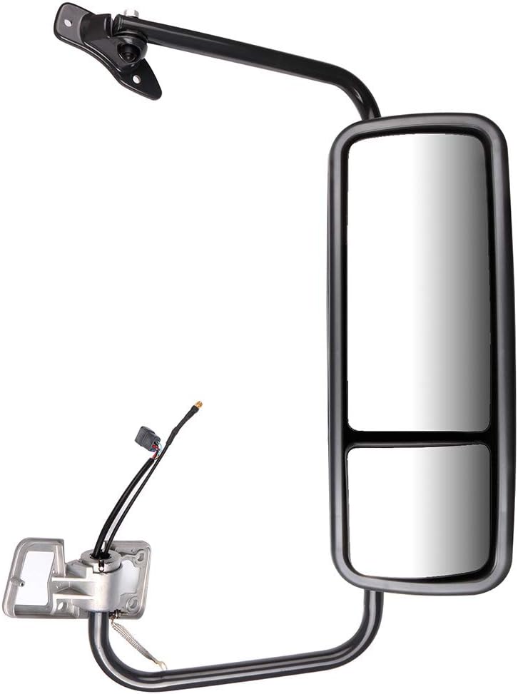 ECCPP Hood Mount Convex Mirror Compatible With 2005-2017 For Freightliner Century For Columbia With Right Side Tuck Car Mirror Power Heated Grey Housing