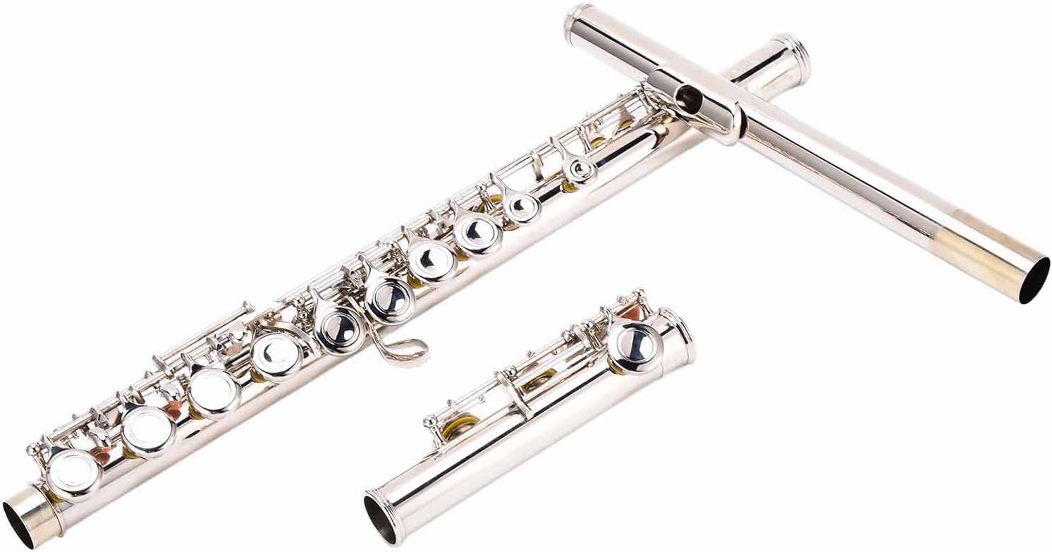 Flute, C Tone Flutes Good Air Tightness Strong Penetrating Power Wind Instrument with Mounting Tools for Symphony Performances