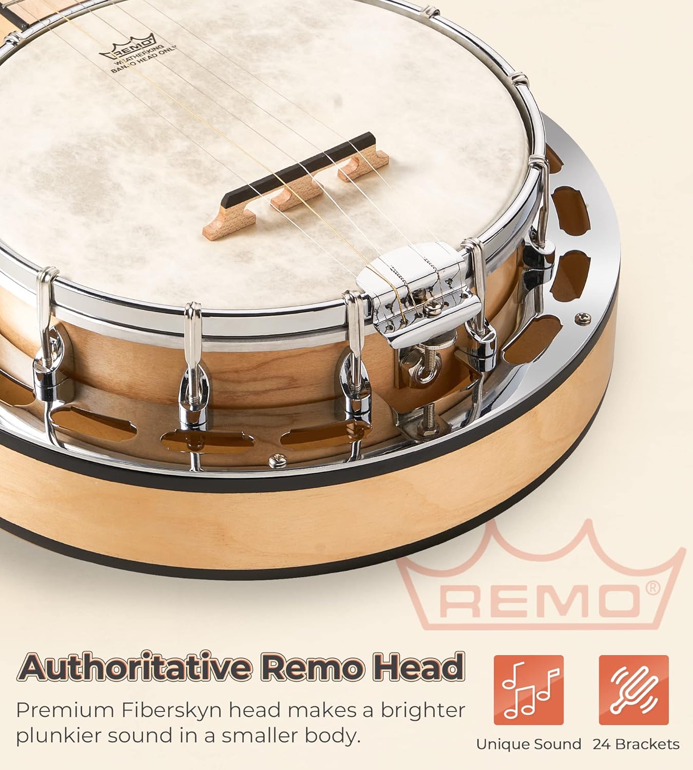 Vangoa Banjo Mini and 28 Inch Banjo with Tone Ring Set