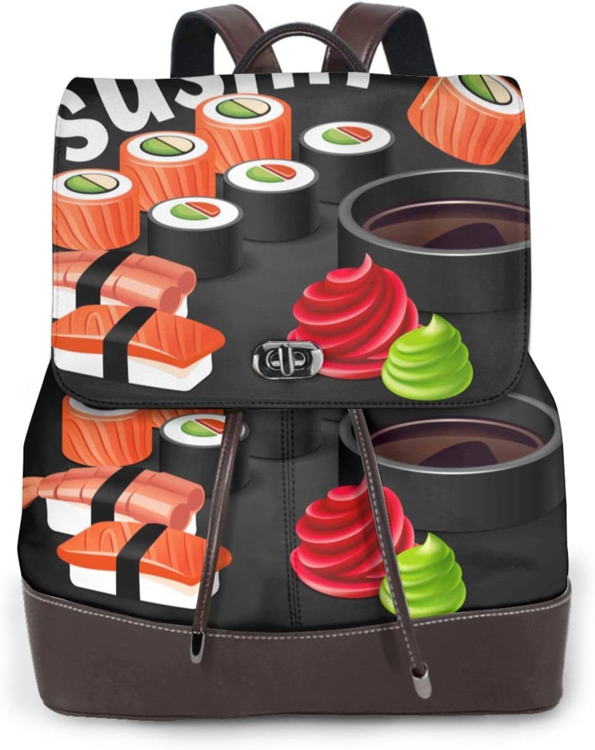 Sushi (2) for Womens Backpack Purse Microfiber PU Anti-theft Large Fashion Designer Travel Bag Ladies Shoulder Bags