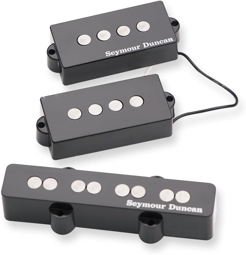 Seymour Duncan Quarter Pound P-J Bass Set- High Output Neck and Bridge Pickups for Classic and Hard Rock, Grunge, Metal, and Punk