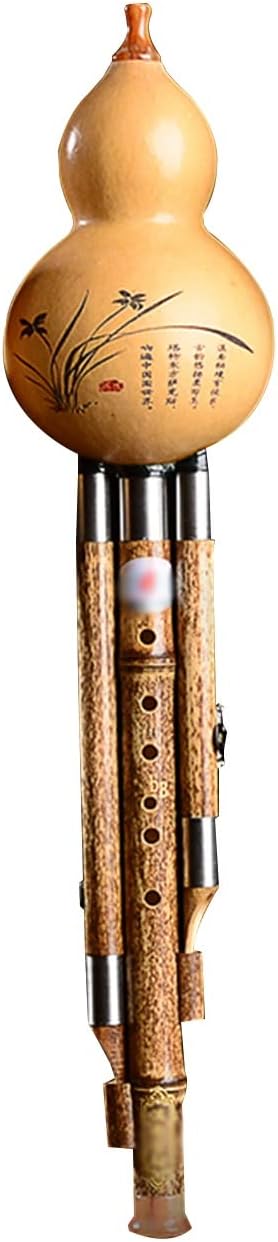 Hulusi Practice Instrument C Key B Flat Beginner Hulusi Children's Student Cucurbit Flute National Wind Instrument Flute Soft Sound and Durable (Color : BrownB, Size : F-Key)