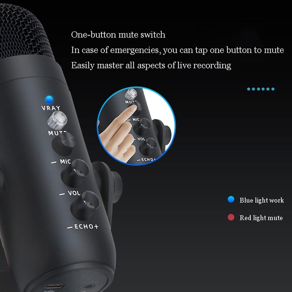 Mini USB Microphone, Precise Supercardioid Pickup Pattern, Professional Recording Quality, 320° Adjustable Shock Mount