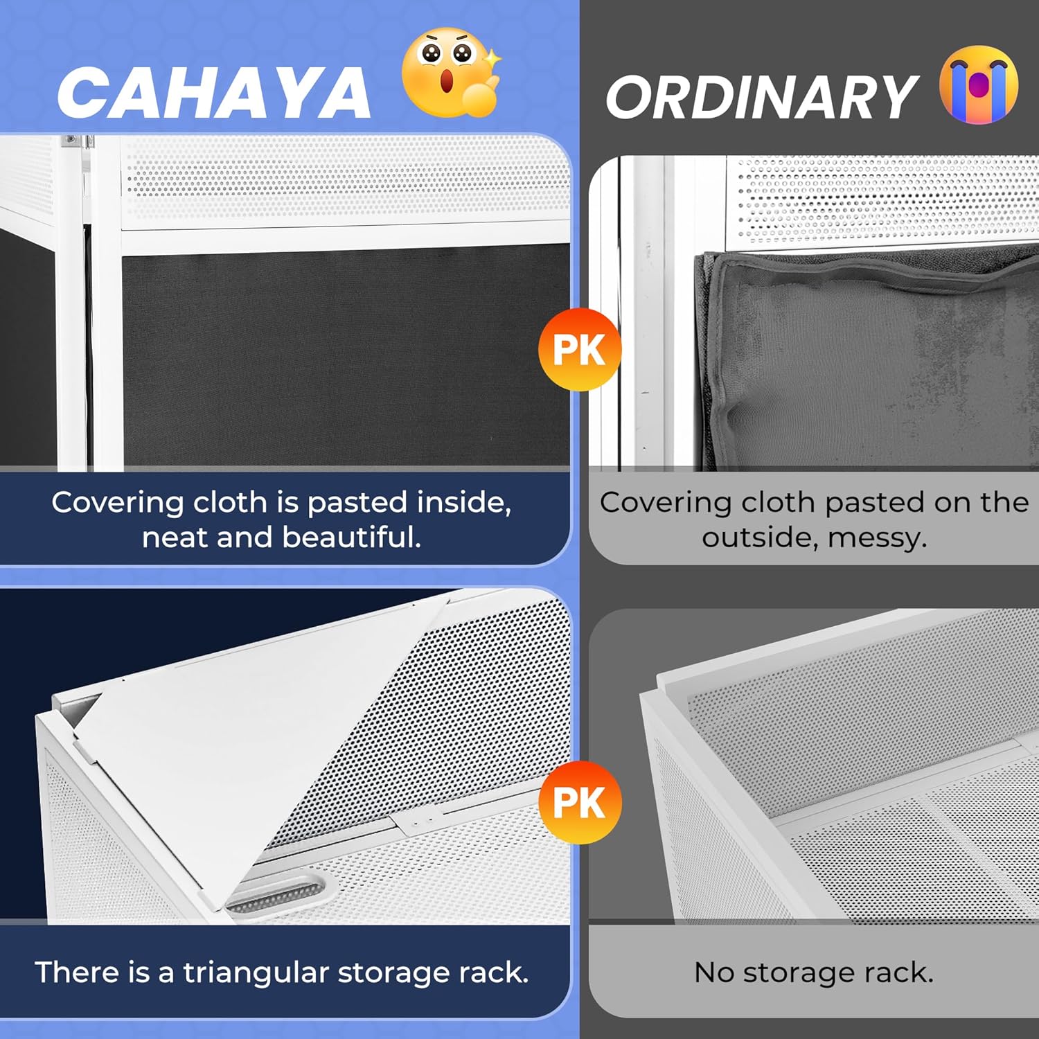 CAHAYA DJ Booth Stand Portable - DJ Table Facade with Black & White Scrims DJ Stand Foldable for Laptop & Controller Double Top Corners, Storage Bag, Cable Holes, 40