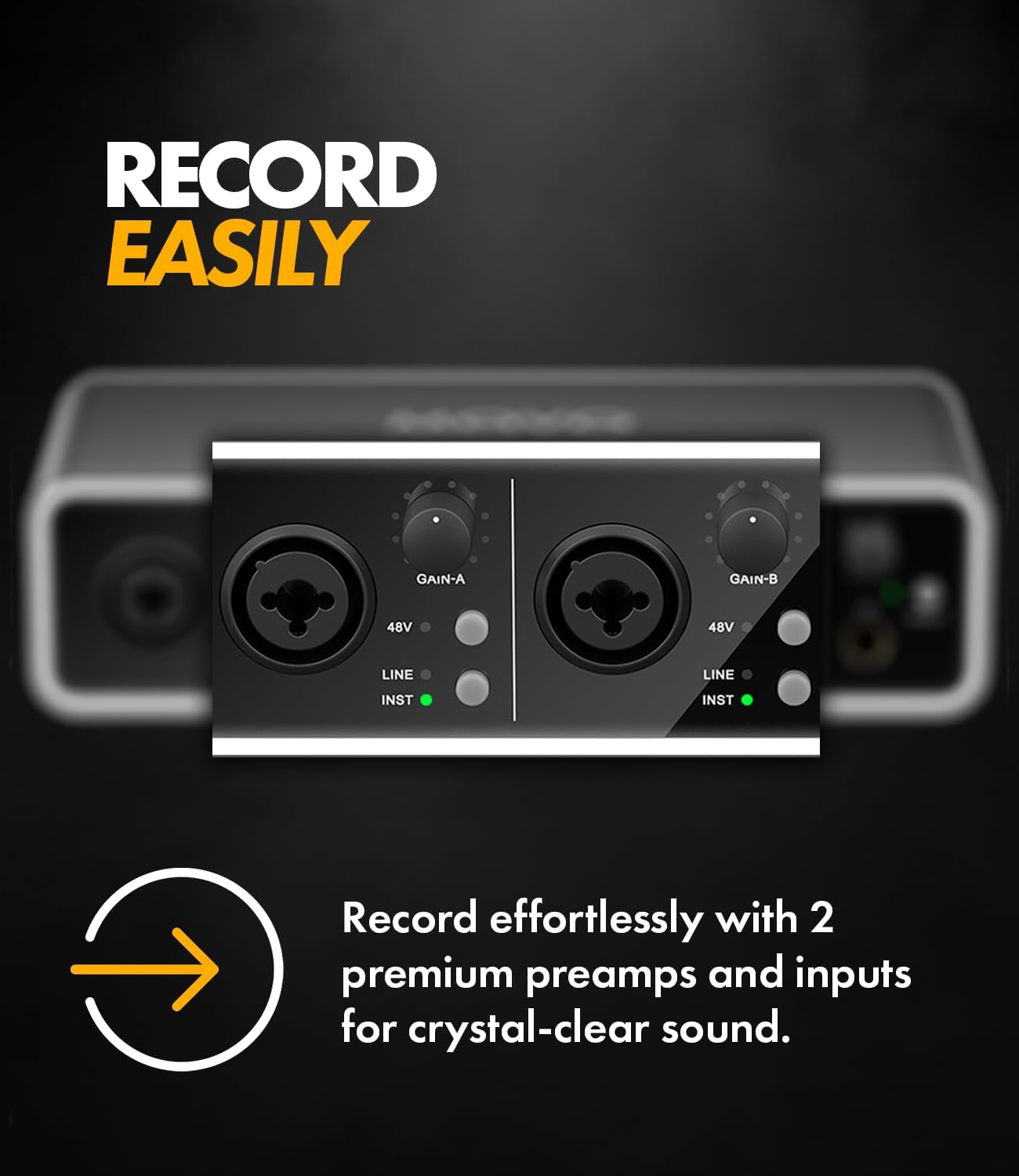 Movo Phantom Dual Channel USB/USB-C Audio Interface for Recording, Songwriting, Podcasting, Audio Production w/USB-C Smartphone Input Connection