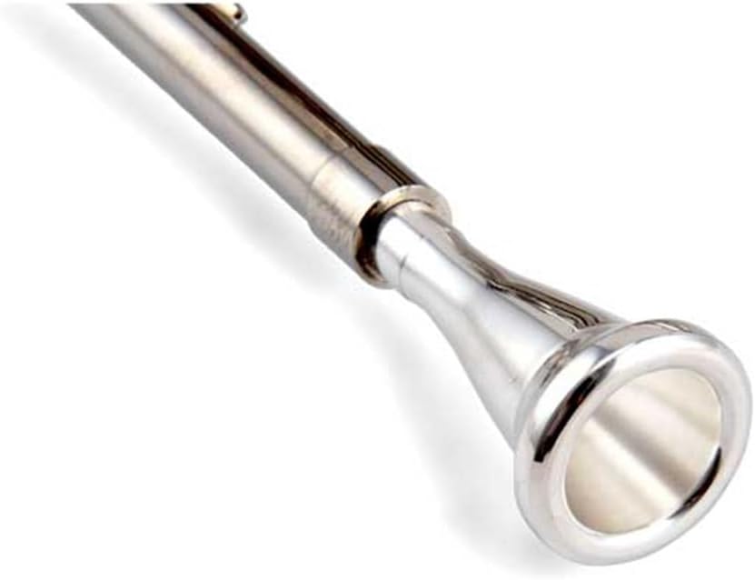 Brass French Horn Wind Instrument French Horn B Flat Tonality Four-key Single French Horn Practice Instrument Gold(Color:Silver)