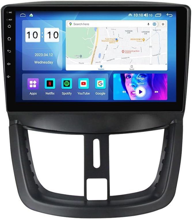 Android Car Stereo for Peugeot 207 2006-2015,9 inch IPS Touchscreen with Upgrade Wireless CarPlay & Android Auto,WiFi/GPS,Support SWC and Subwoofer,8-Core 8G+256G