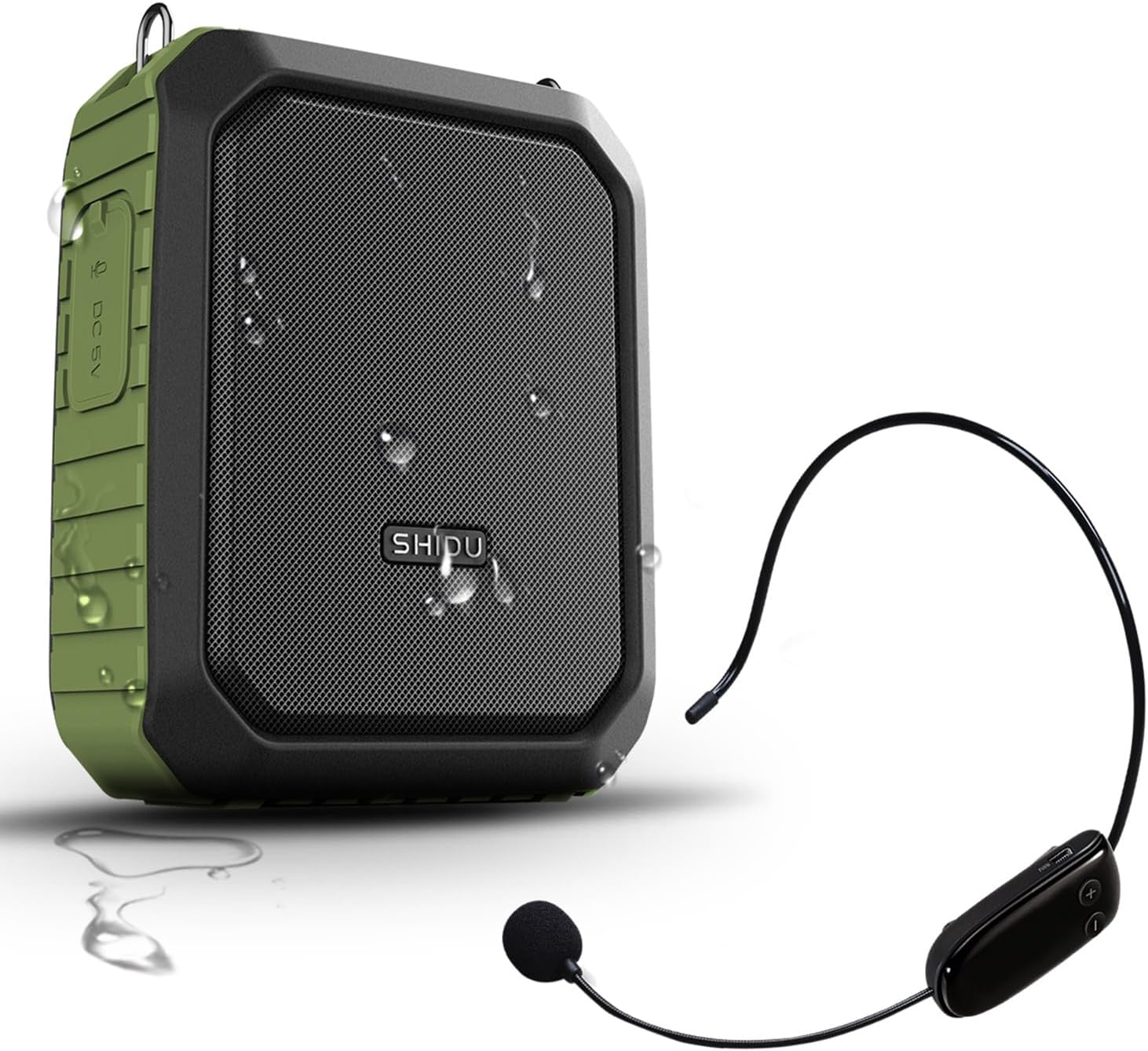 18W Wireless Bluetooth Waterproof Voice Amplifier Portable Headset Microphone with Speaker Small Personal Microphone for Teachers, Outdoors