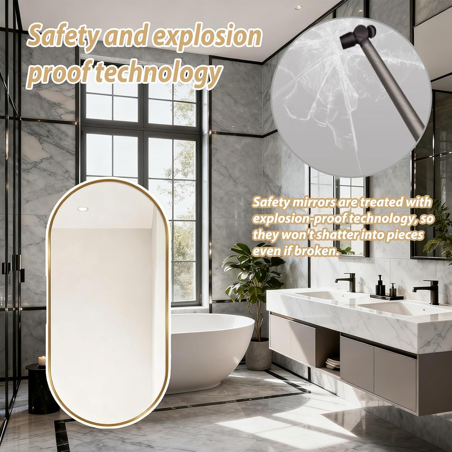 Wall Mount Corner Mirror Rotating Tilting Mirror with Extendable Arm and Metal Frame Vertical & Horizontal for Living Room Dressing Room Bedroom(Walnut,50 * 100cm/19 * 39in)