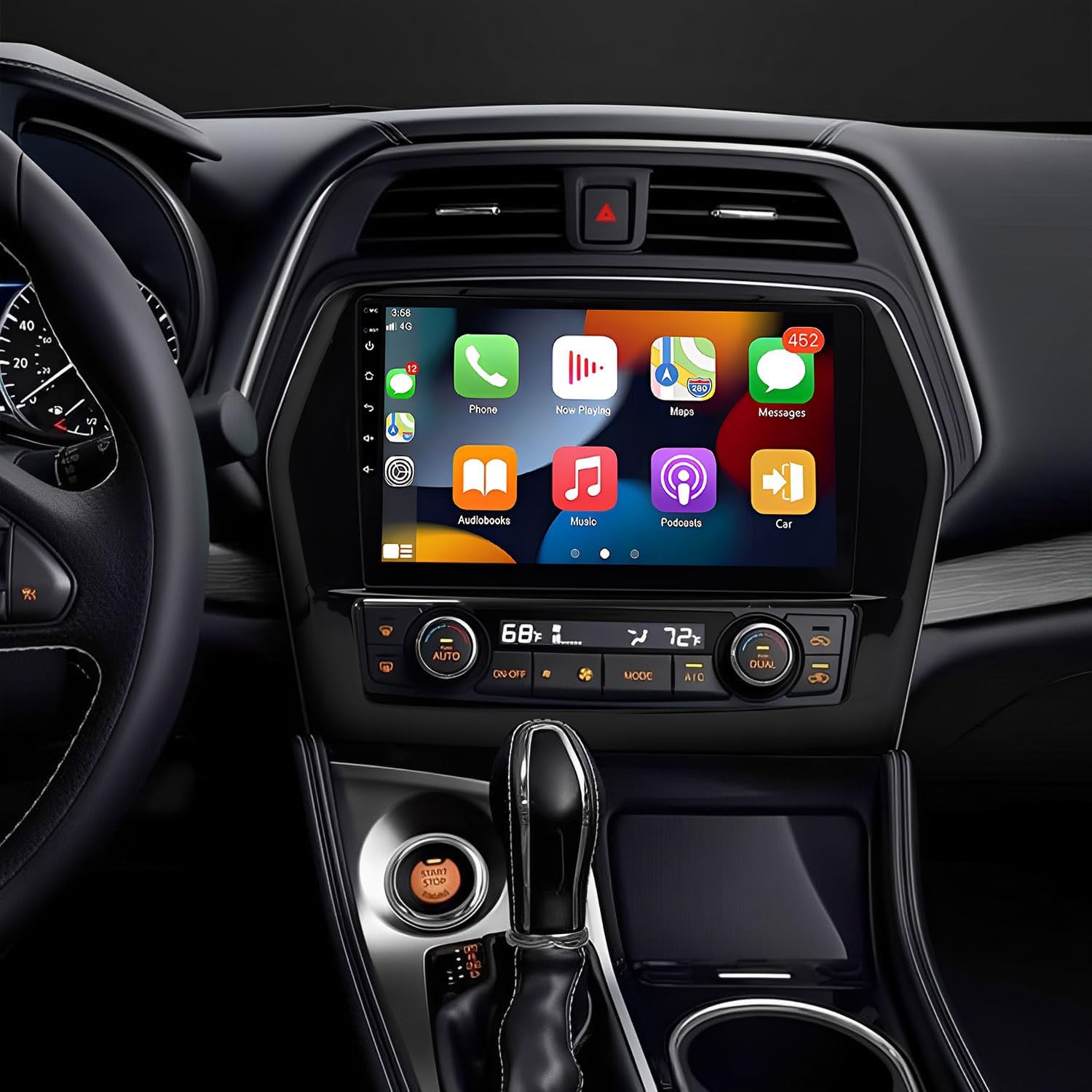 10inch Car Stereo Radio Car-Play GPS Navi Compatible for Nissan Maxima 2016-2017-2018-2019-2020-2021-2022-2023 Android 14 with Wireless CarPlay Radio with Android Auto Support GPS Navi 4 + 64GB