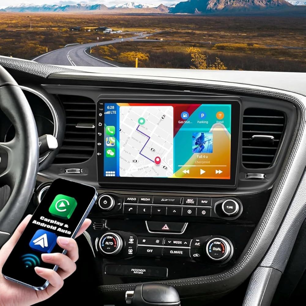 Double Din Radio for Kia K5 2012 Android 15 Car Radio, 9 Inch 4+64G Car Stereo with Wireless CarPlay/Android Auto/Bluetooth/GPS Navigation/WiFi/Touch Screen/Backup Camera/SWC/FM/Mirro Link