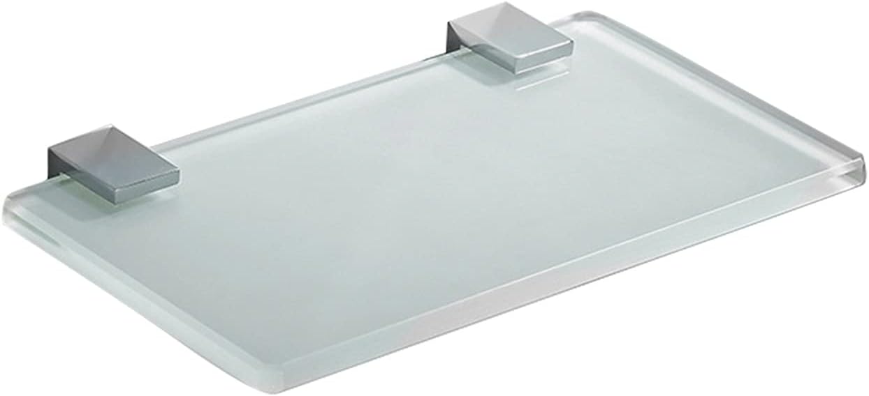 Bathroom Glass Shelf Round Corner Shelving Wall Mount Glass Bathroom Shelf Shower Rack Shower Organizer Rectangular (8mm Thick) (Color : Style2)