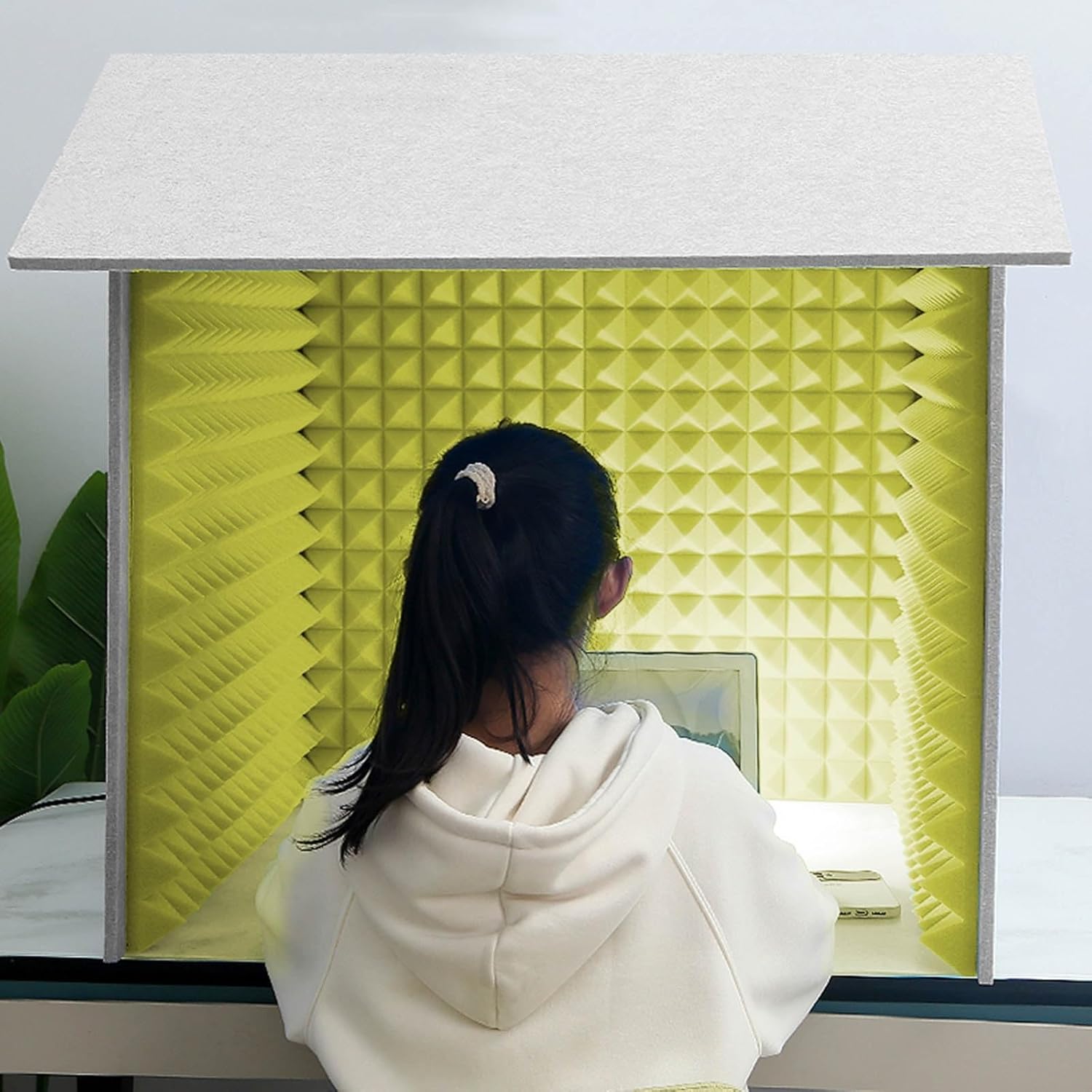 Home Studio Soundproof Room, Portable Recording Studio, Recording Studio Equipment, Sound Absorbing Enclosure (Yellow)