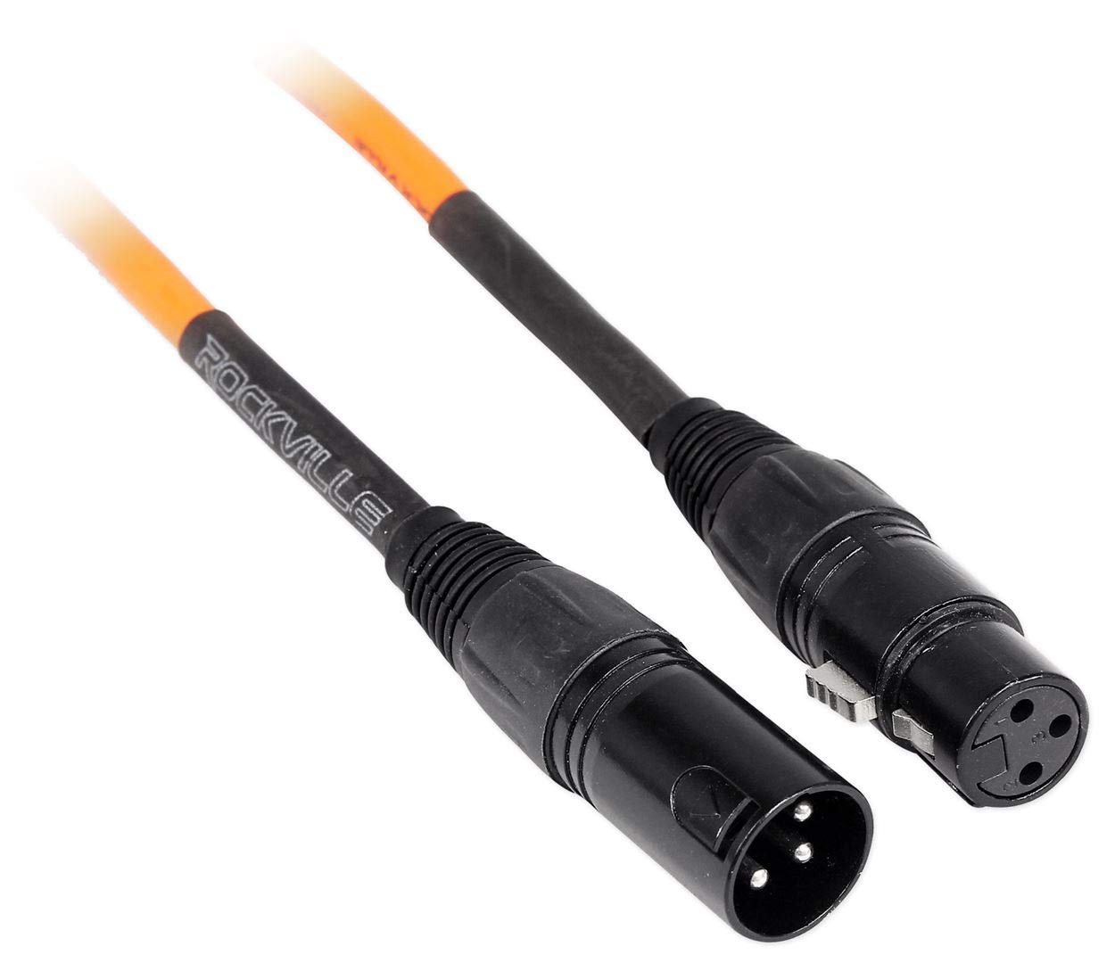 Rockville (8 RCXFM10P-O Orange 10' Female to Male REAN XLR Mic/Speaker Cable