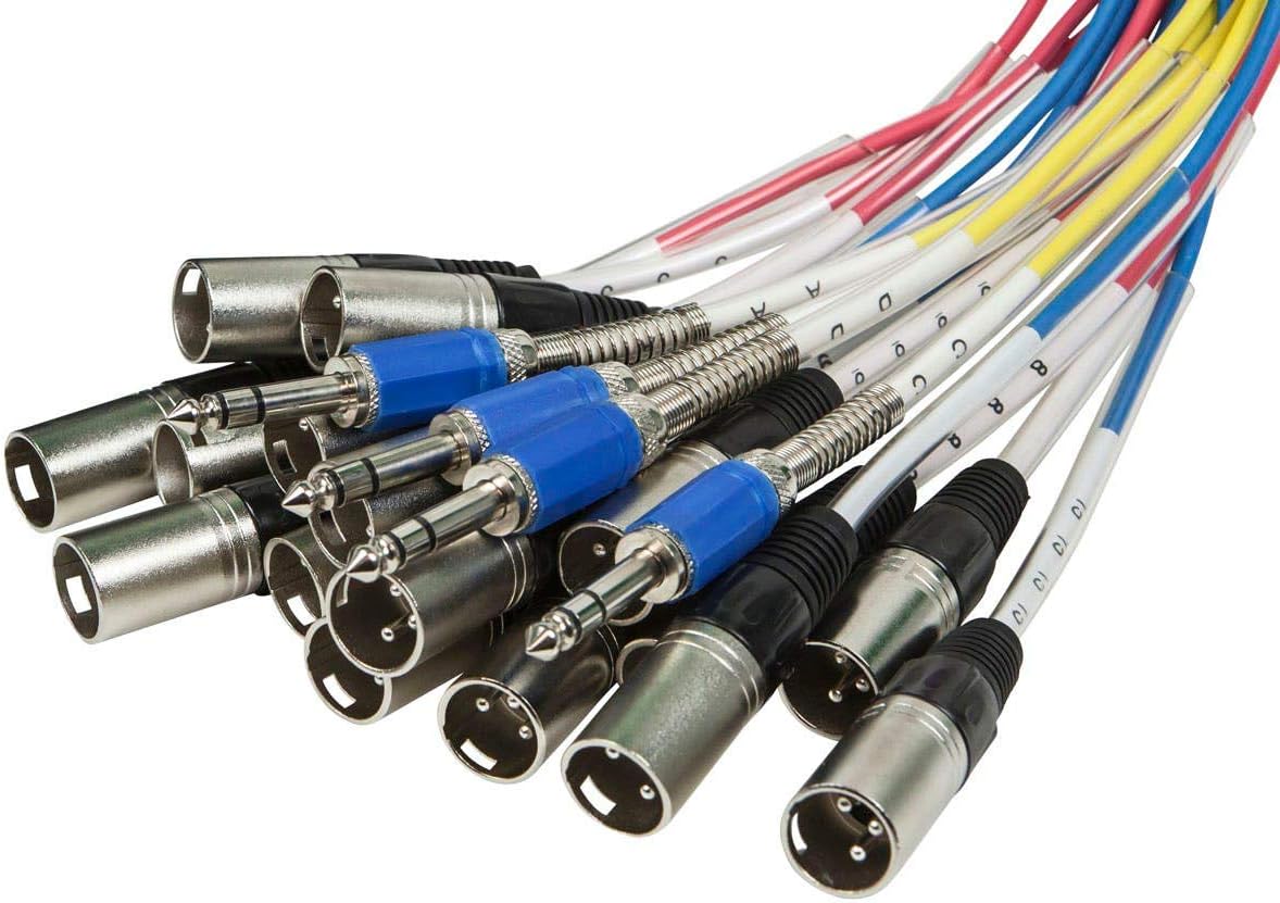 Monoprice 20-Channel Snake & 16 XLR x 4 TRS Stage Box - With 16 Downstream and 4 Upstream Connections, 100 Feet, Black