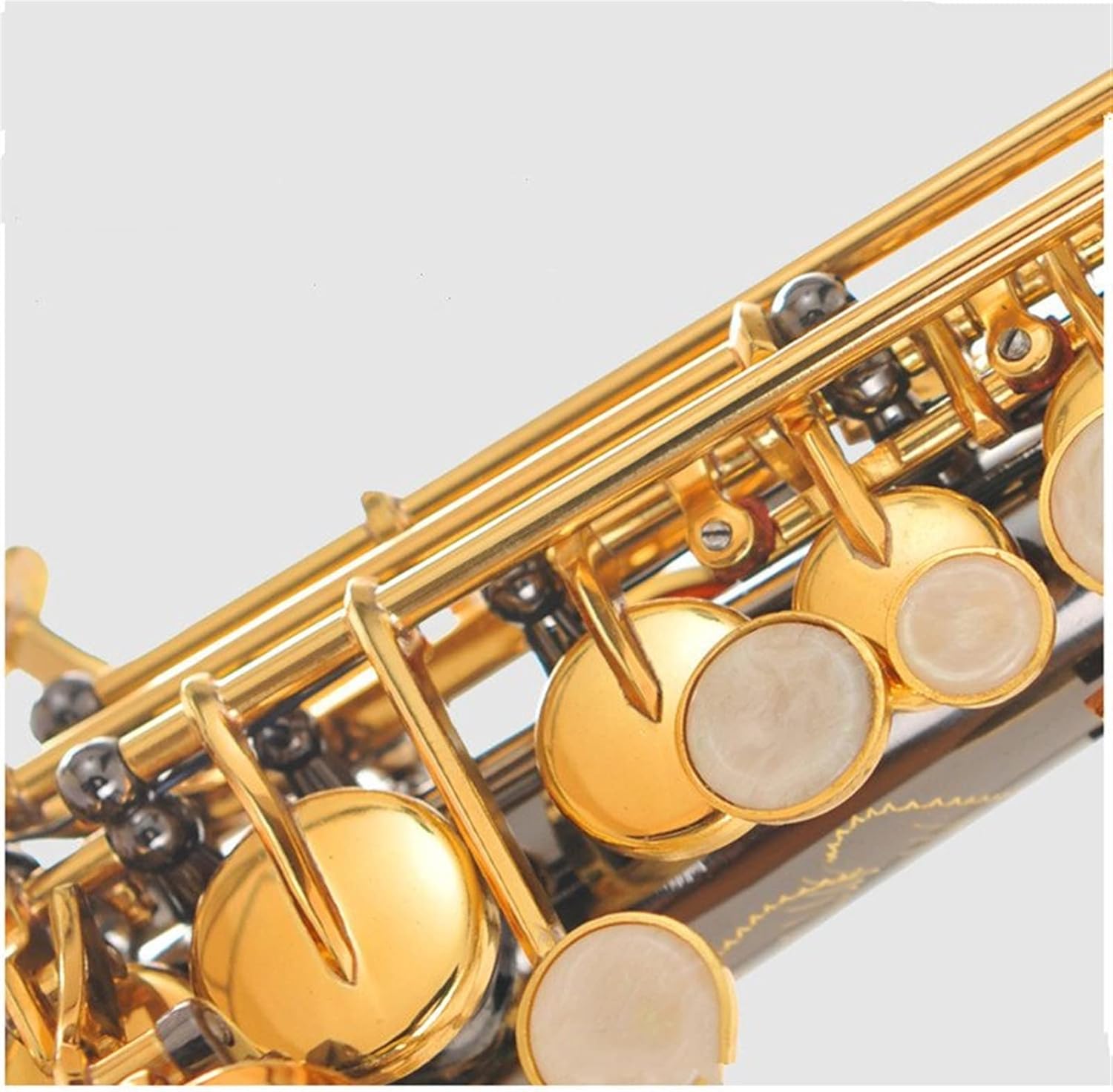 KESHUO Saxophone Black Nickel Gold Integrated Pipe B Flat Saxophone Wind Instrument for Beginners Brass Sax Beginners Kit