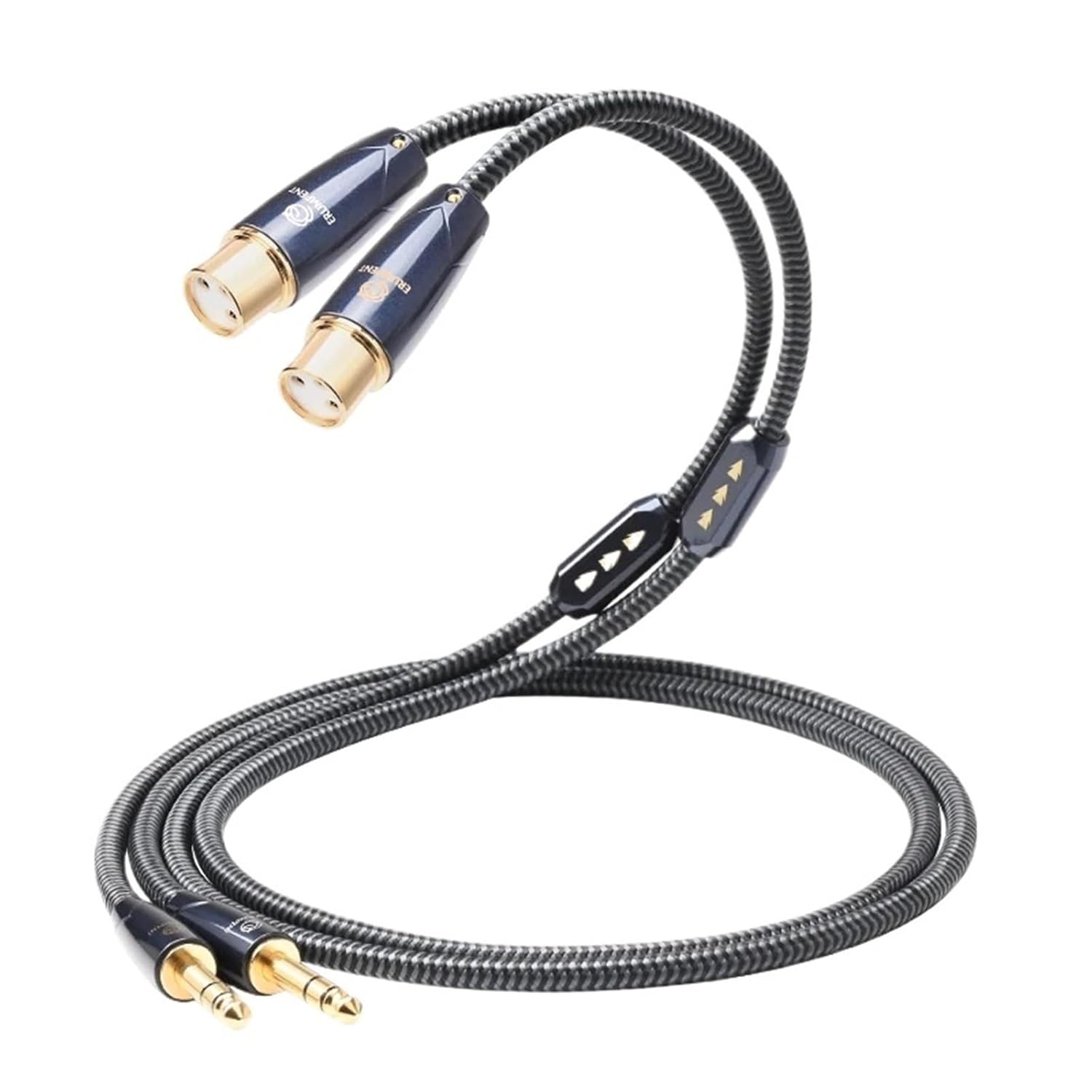 HiFi Dual 6.5 to 2XLR Cable for Microphone Mixer Speaker Hi-end Square OCC Jack 6.5mm TRS to 3Pin XLR Plug Connector Audio Cable(Dual6.5 to 2XLR F,3m)