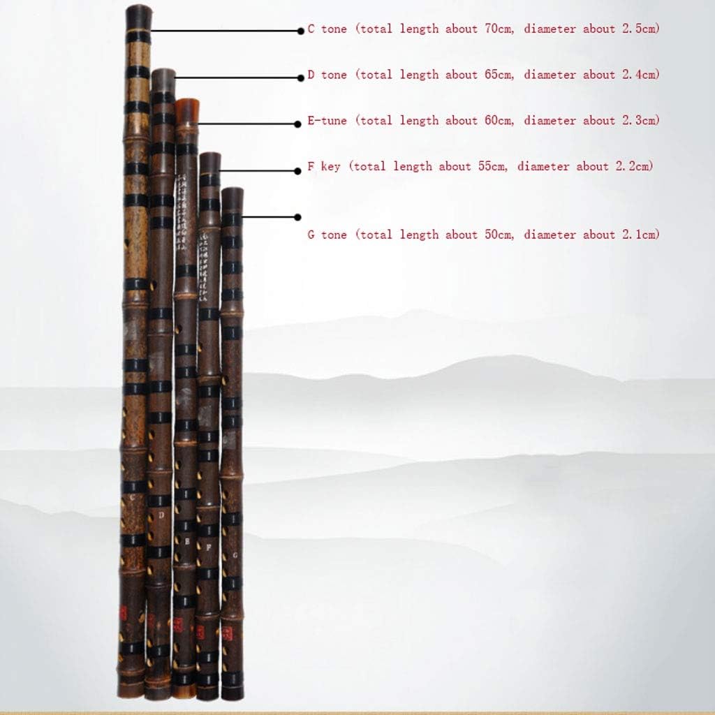Flute Bamboo Flute Professional Purple Bamboo Flute Transverse Bamboo Bass Flutes Woodwind Musical Instruments Bamboo Flute C Flute Musical Instrument (Color : D)